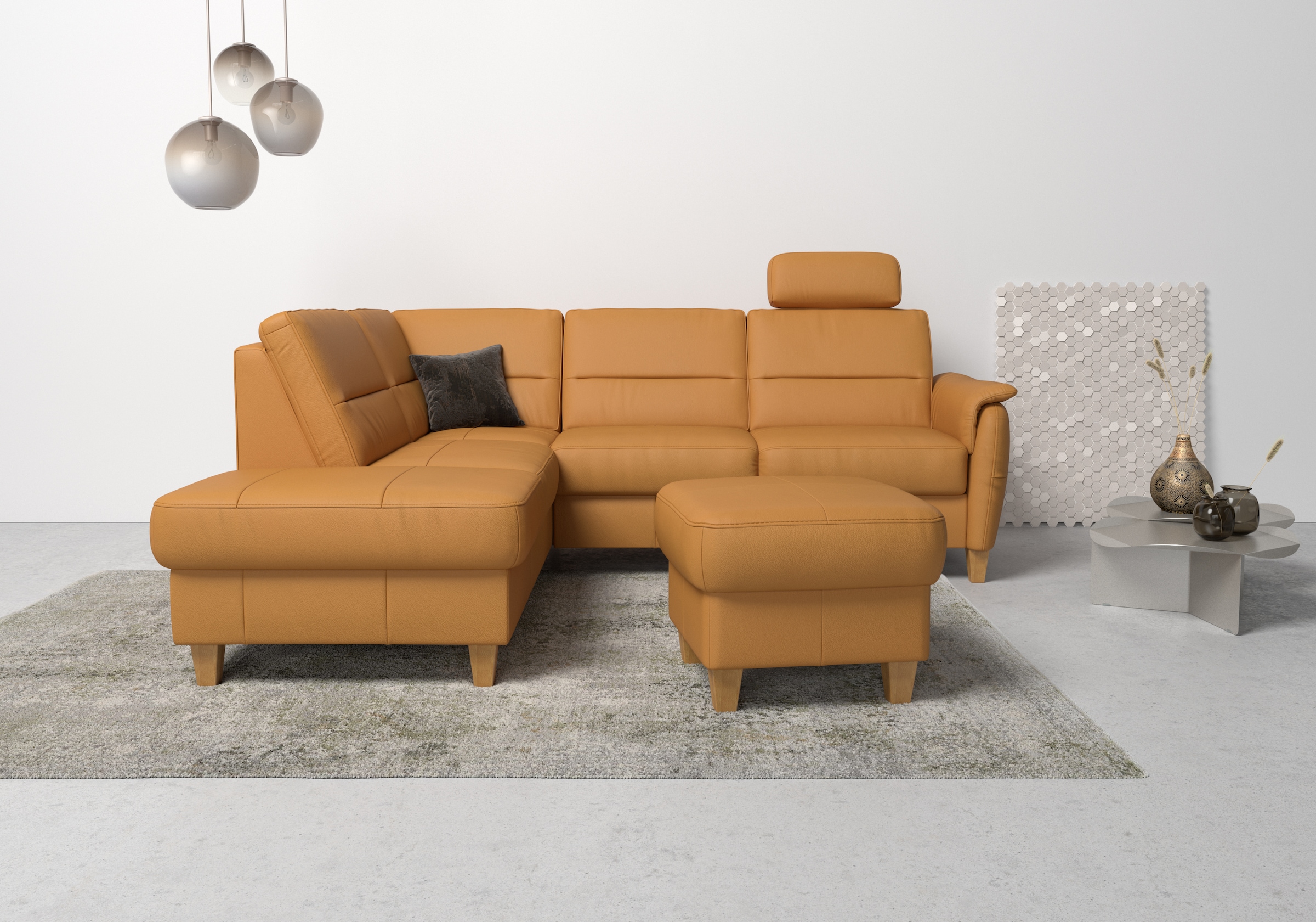 Home affaire Ecksofa "Palmera L-Form, B: 236 cm" optional Bettfunktion & Be günstig online kaufen