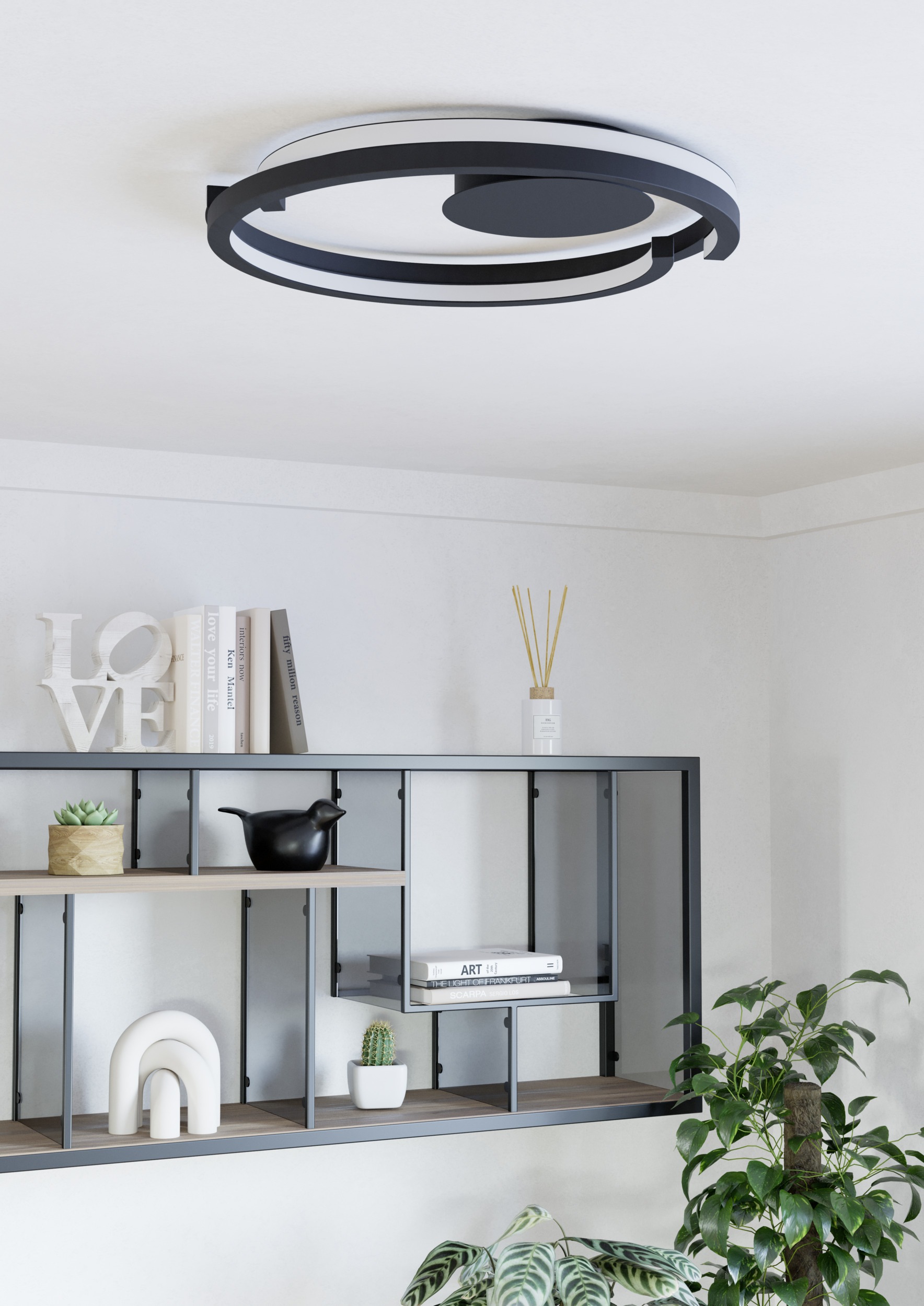 EGLO LED Deckenleuchte »MEZZOMONTE Deckenlampe - Alu, Stahl - LED;LED - 1X20W;1X20W - IP20« LED-Modul 1 Stk. Kaltweiß | Neutralweiß | Warmweiß Wohzimmerlampe, Esszimmerlampe, Flur, Schlafzimmer, H5 x Ø48 cm