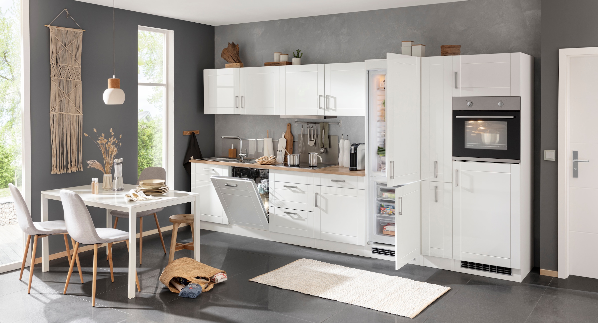 KOCHSTATION Küchenzeile »KS-Tinnum«, mit E-Geräten, Breite 390 cm