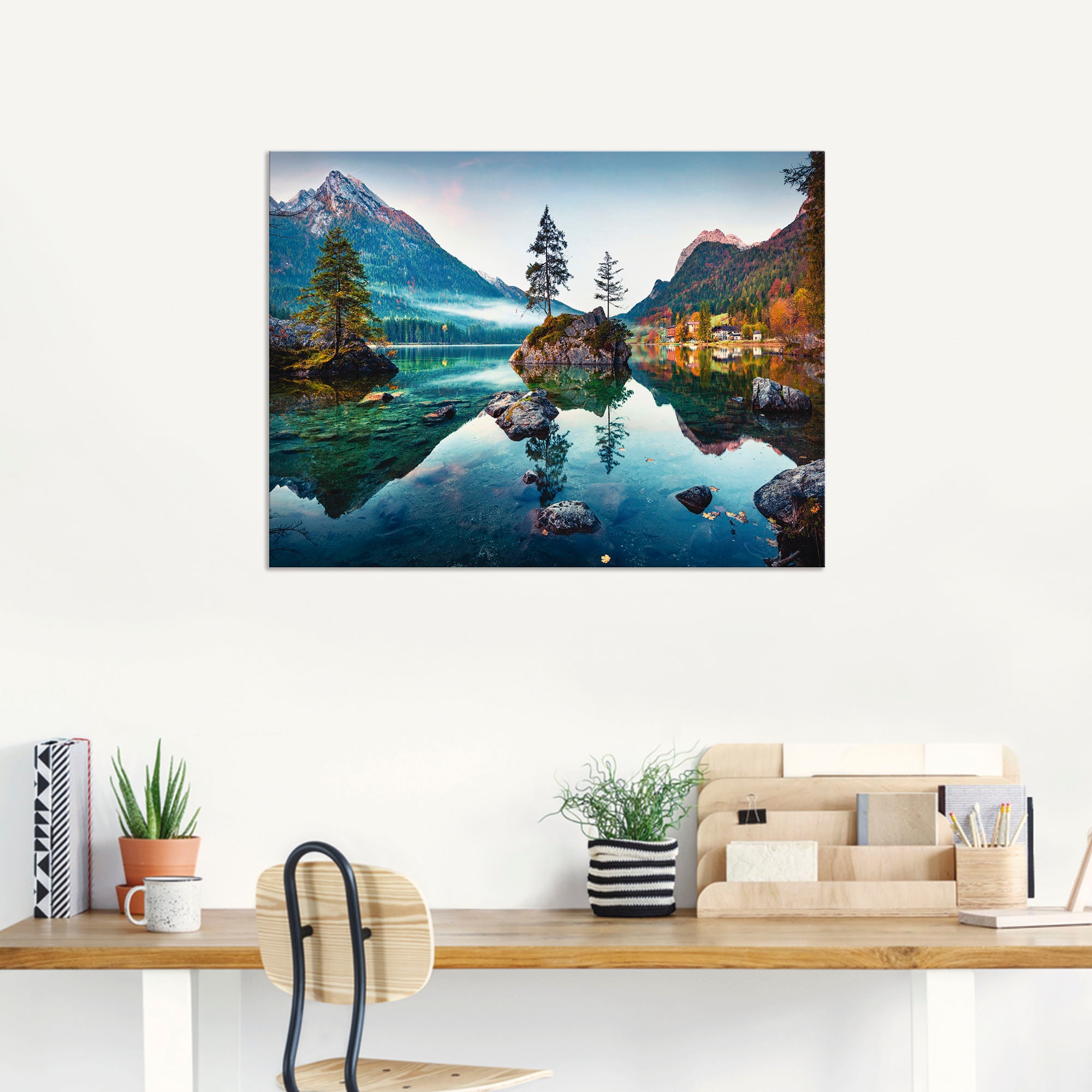 Artland Wandbild "Herbstszene des Hintersee vor Alpen" Seebilder 1 Stk. tlg günstig online kaufen