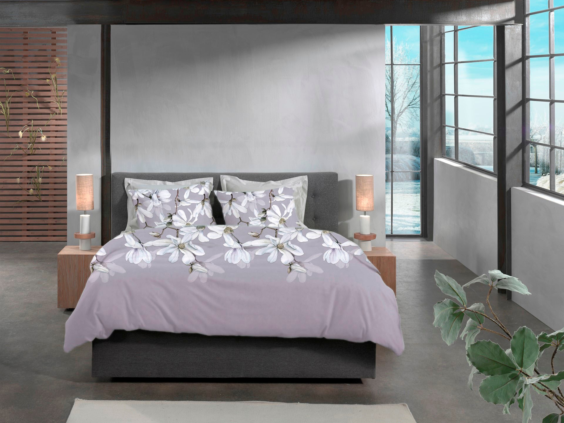 Heckett & Lane Bettwäsche "Stacey" 2 Stk. Blumen Design, 100% Baumwolle ab günstig online kaufen