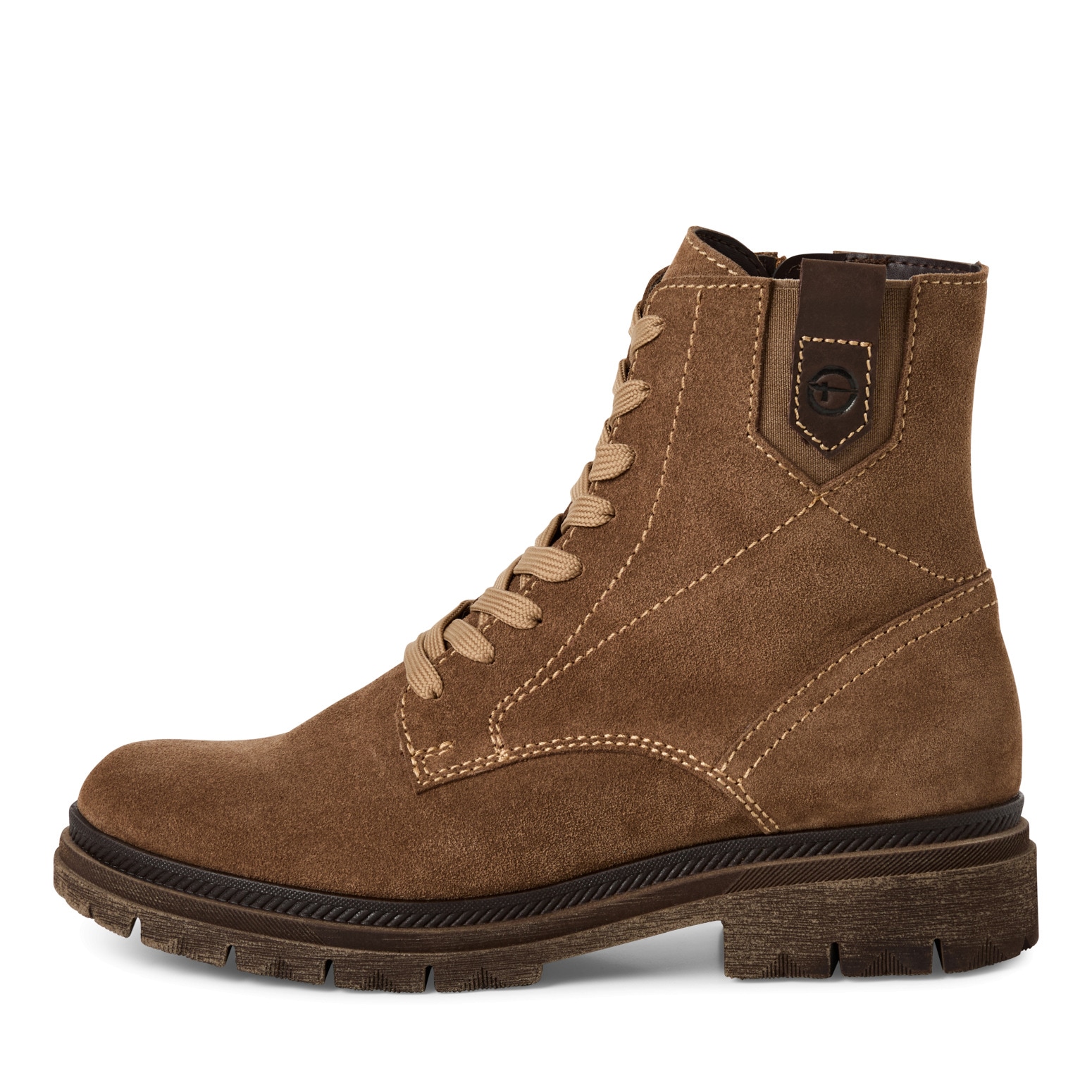 Tamaris Schnürstiefelette, Blockabsatz, Schnürboots mit modischen Ziernähten