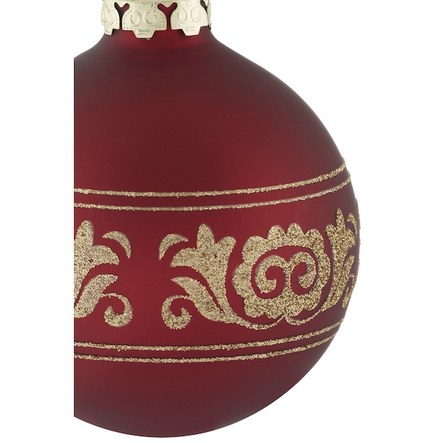 Thüringer Glasdesign Weihnachtsbaumkugel »Opulent, Weihnachtsdeko rot,  Christbaumschmuck, Christbaumkugeln Glas«, (Set, 30 St.) kaufen | BAUR