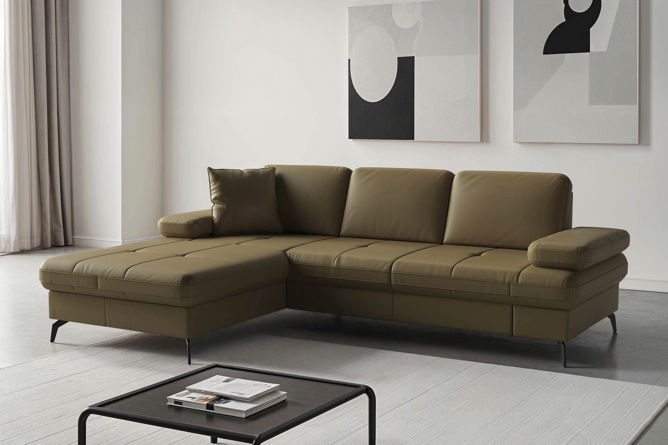 sit&more Ecksofa "Morris Jubi, Recamiere, Breite 247 cm" mit Armteilfunktion, wahlweise mit Schlaffunktion