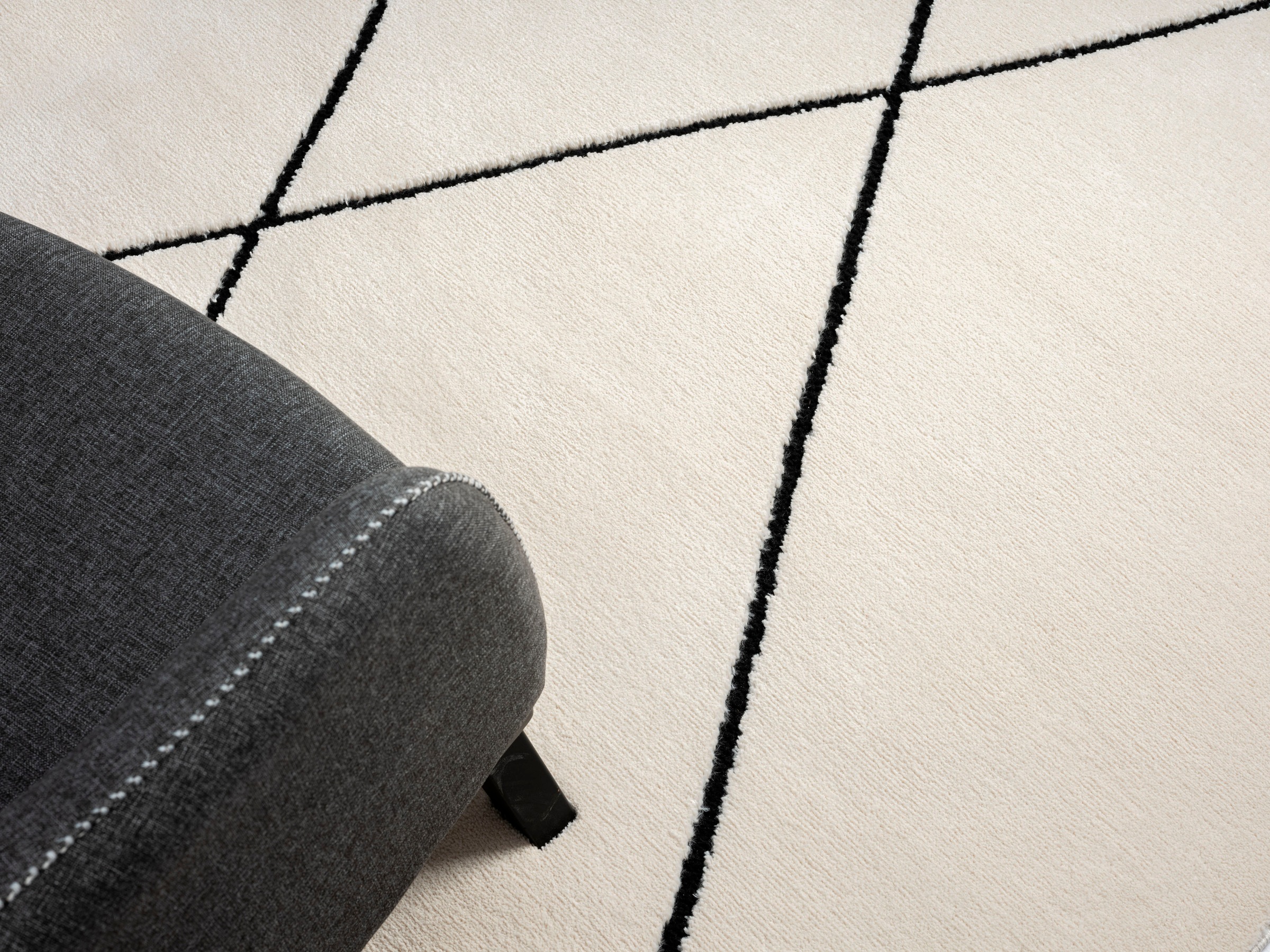 Myflair Möbel & Accessoires Hochflor-Teppich »Moroccan Signature«, rechteckig, 24 mm Höhe, modern, marokkanisches Design, Rauten Muster, weich, mit Fransen