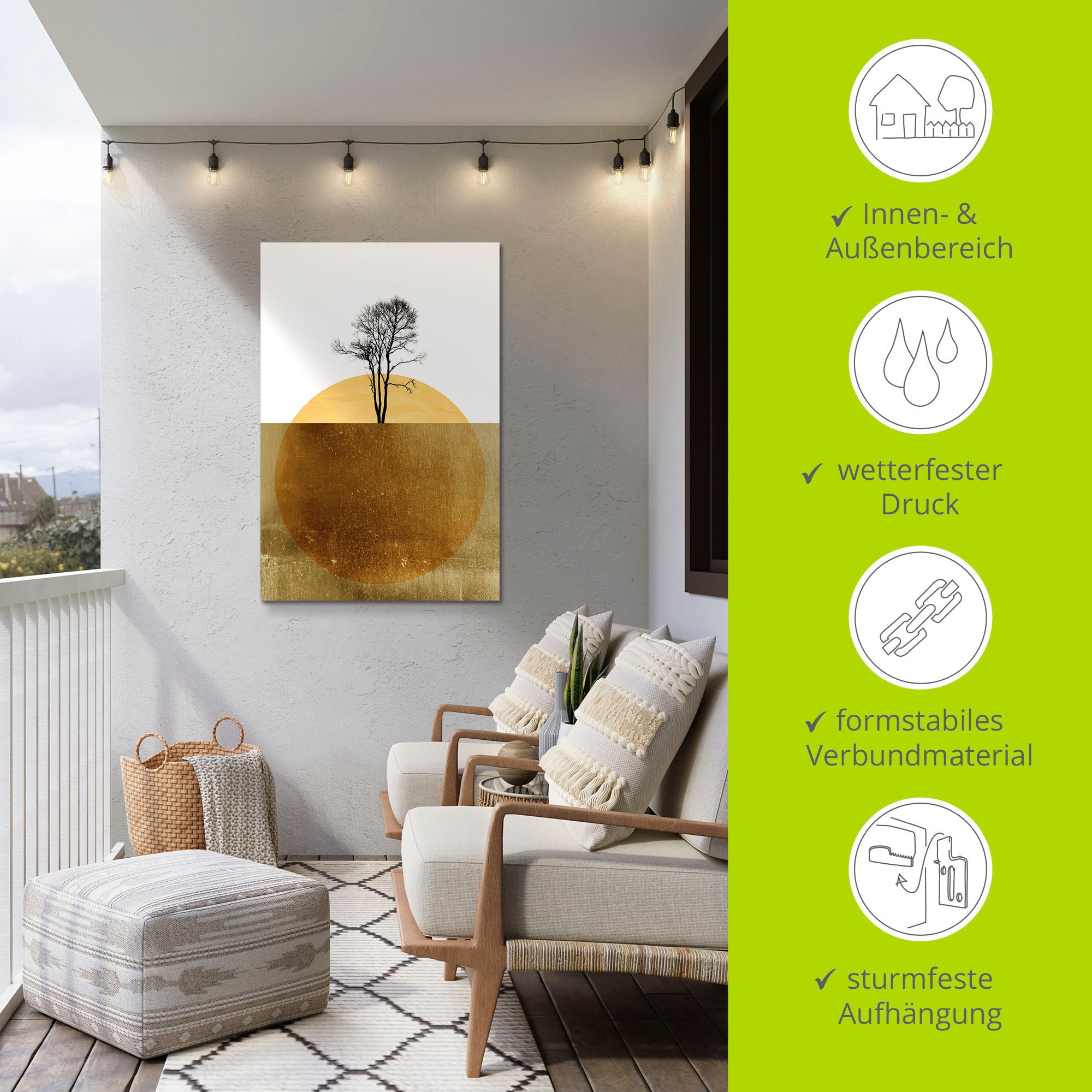 Artland Wandbild »Goldener Ozean«, Meer Bilder, (1 St.), als Alubild, Outdoorbild, Leinwandbild, Poster in verschied. Größen