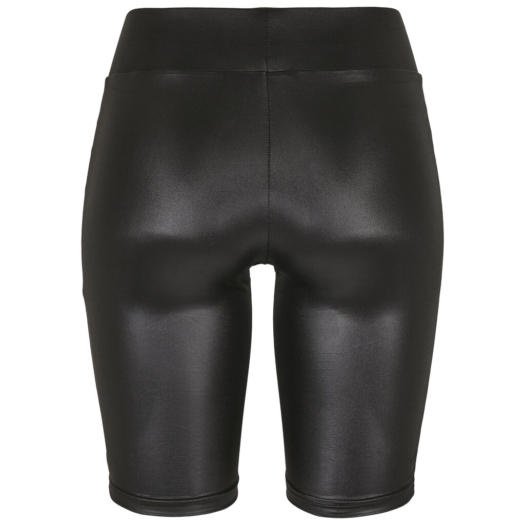 URBAN CLASSICS Stoffhose »Urban Classics Damen Ladies Synthetic Leather Cycle Shorts«, (1 tlg.)