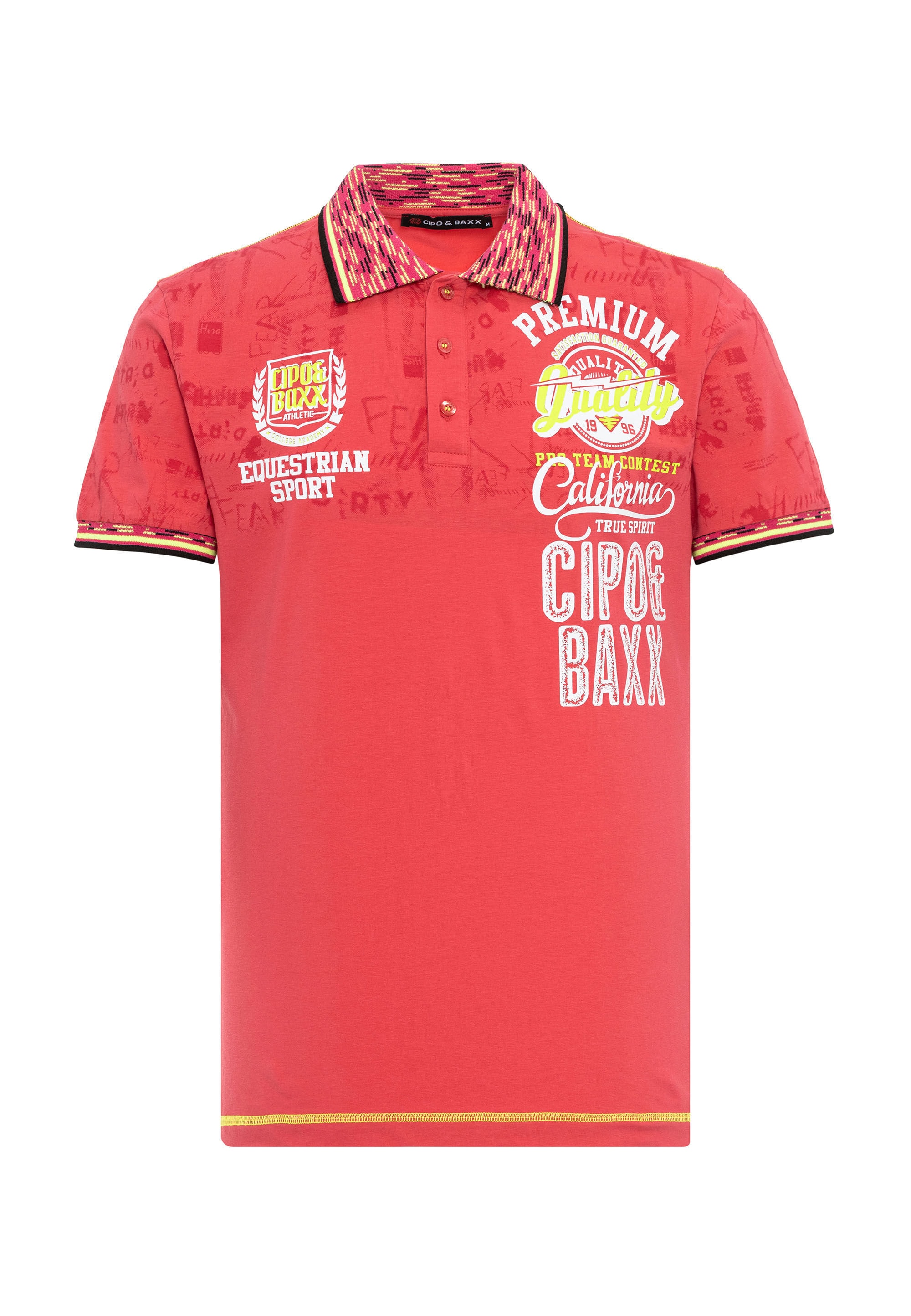 Cipo & Baxx T-Shirt »Poloshirt«, mit stylischem Print