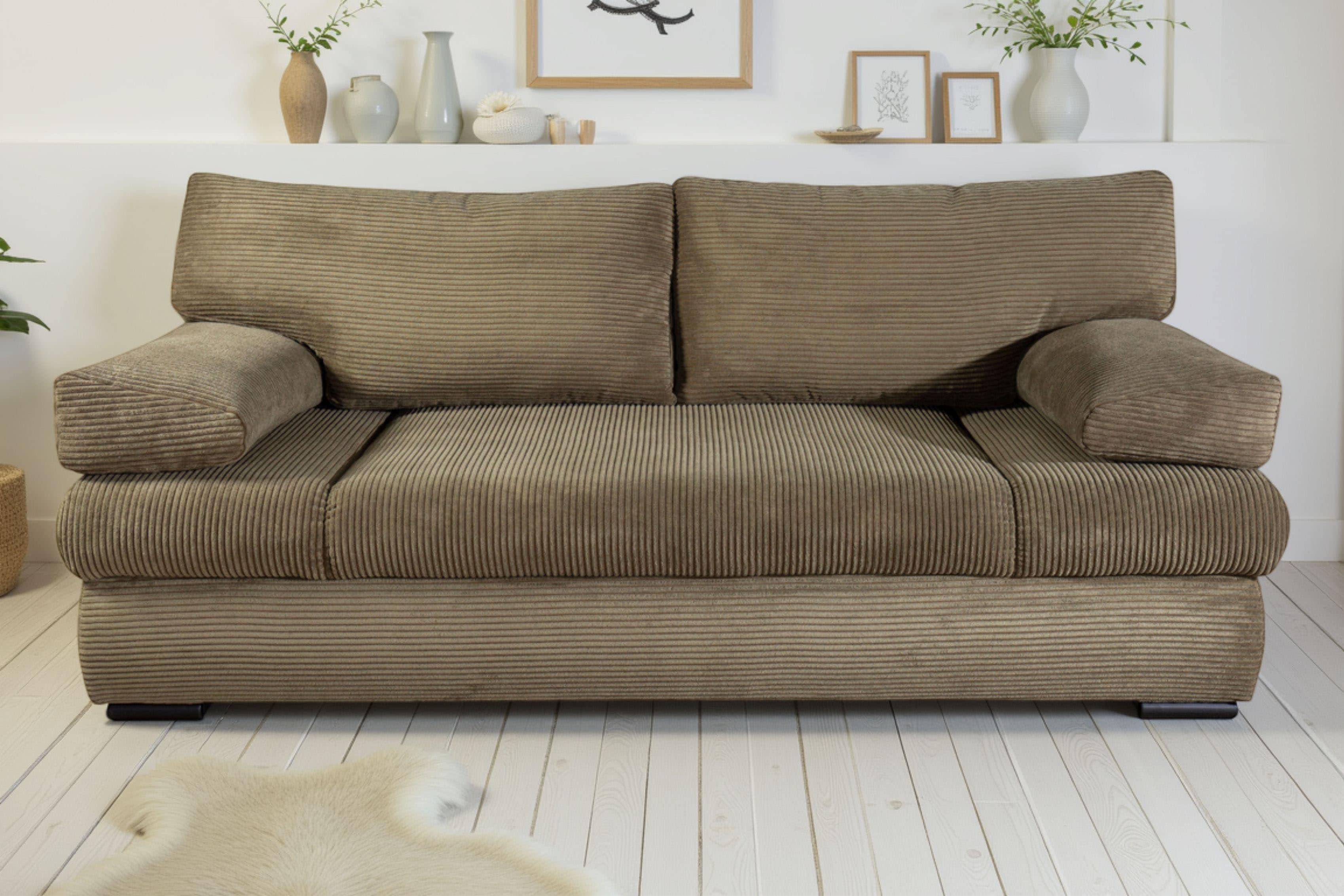COLLECTION AB Schlafsofa "Tina, B: 200 cm, Liegefl. 146x200 cm" Schlaffunktion, Bettkasten & 2 Armlehnenkissen, Federkern