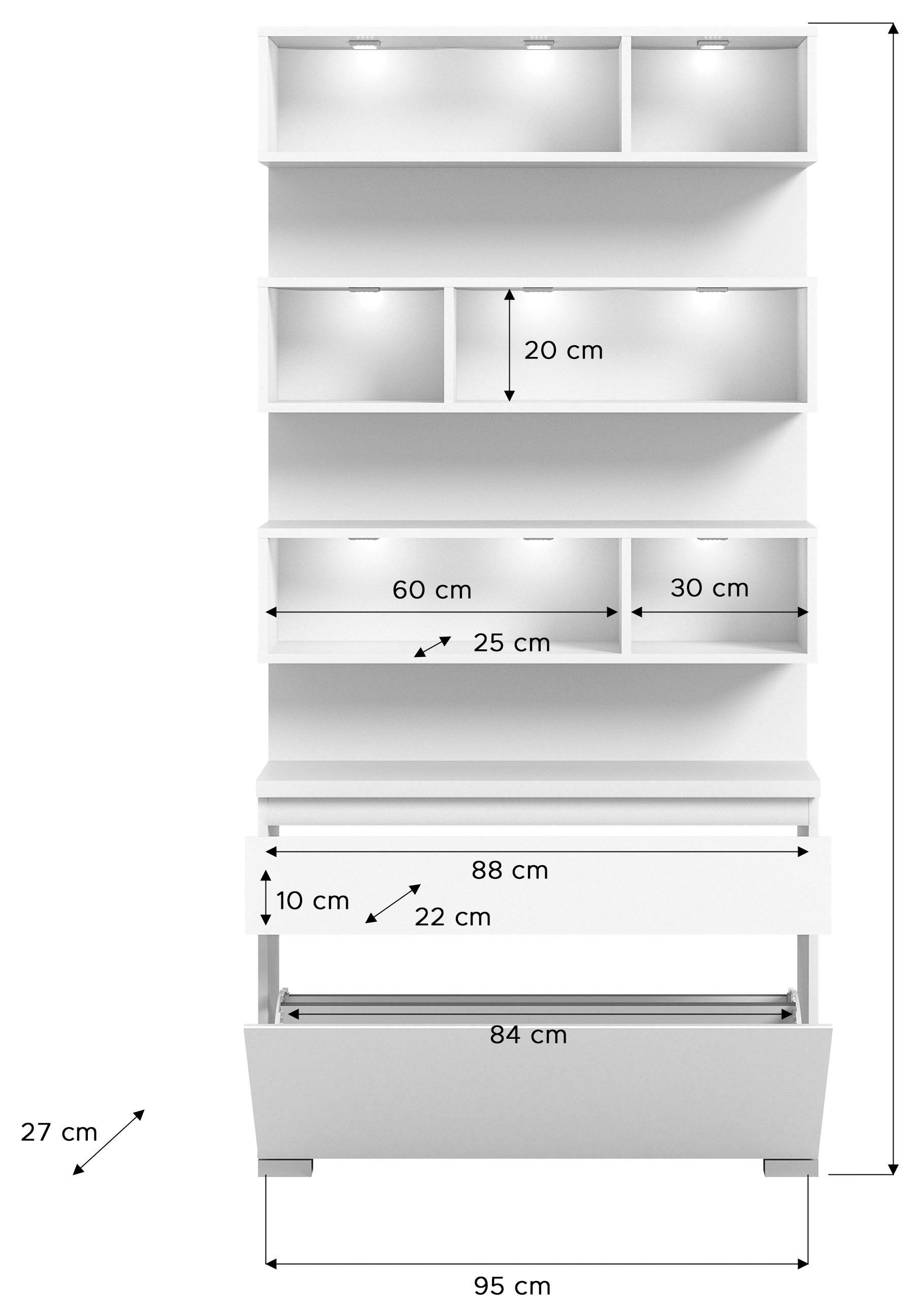 INOSIGN Schuhschrank »Skoskap, Höhe 194 cm, Platz für ca. 22 Schuhpaare, viel Stauraum«, 6 Fächer, 1 Klappe, 1 Schubkasten, Garderobenkombination, Schuhregal