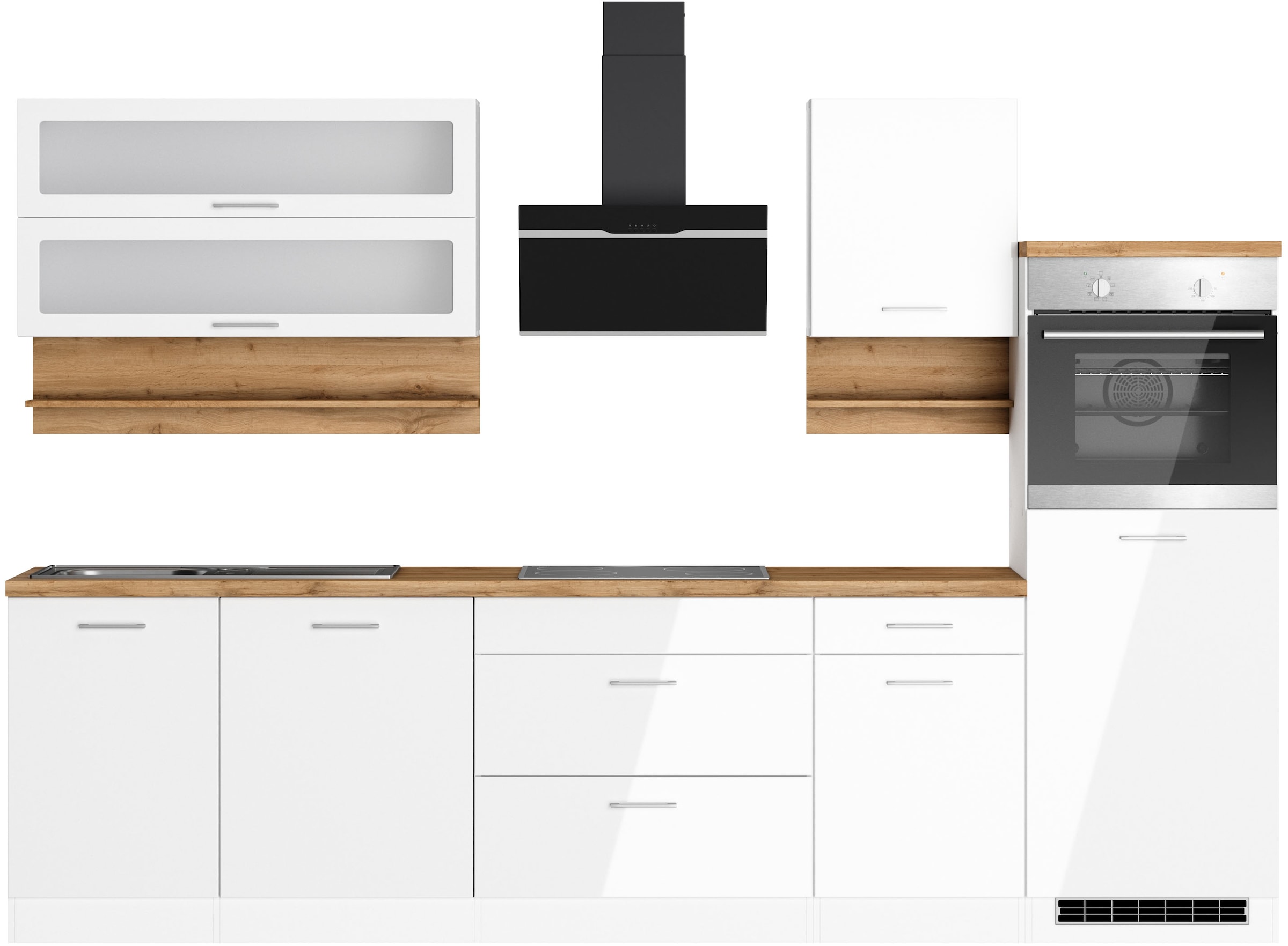 KOCHSTATION Küchenzeile "KS-Milan", 300 cm breit, robuste Metallauszüge, vi günstig online kaufen