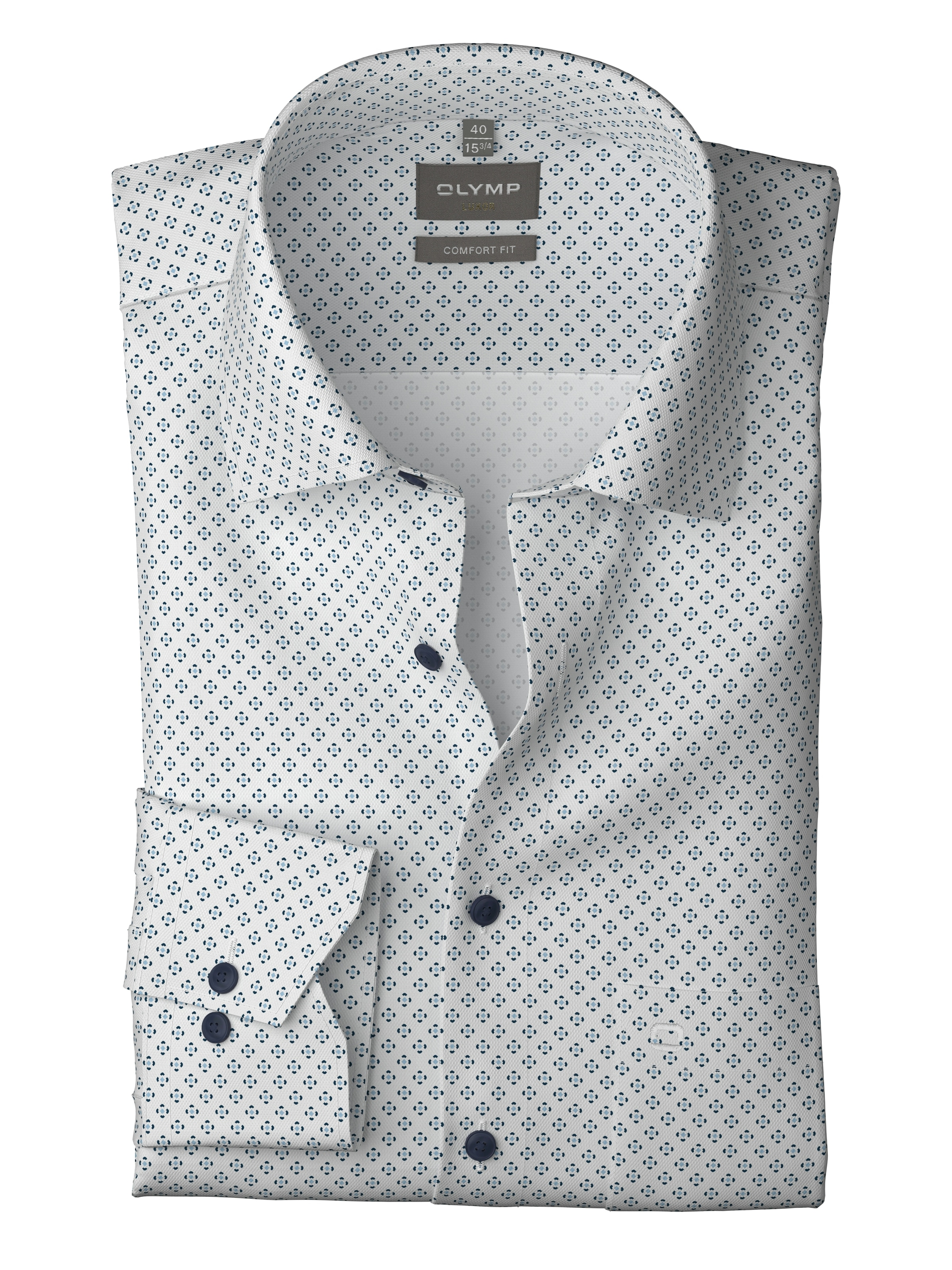 OLYMP Langarmhemd "Luxor comfort fit", Minimalmuster, Comfort Fit, Business günstig online kaufen