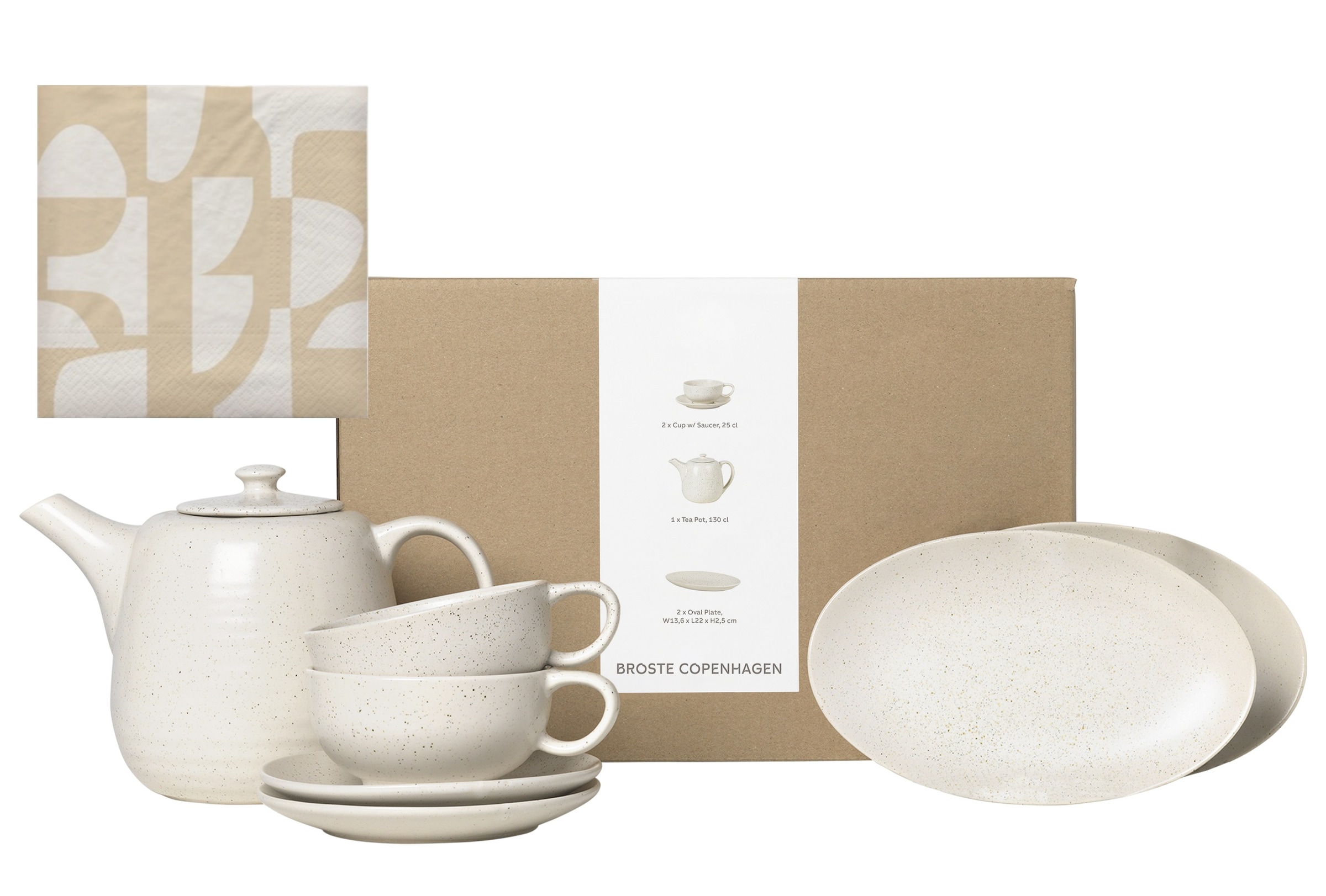 Broste Copenhagen Teeservice "Single Geschirr-Set Nordic Vanilla, inkl. 1 P günstig online kaufen