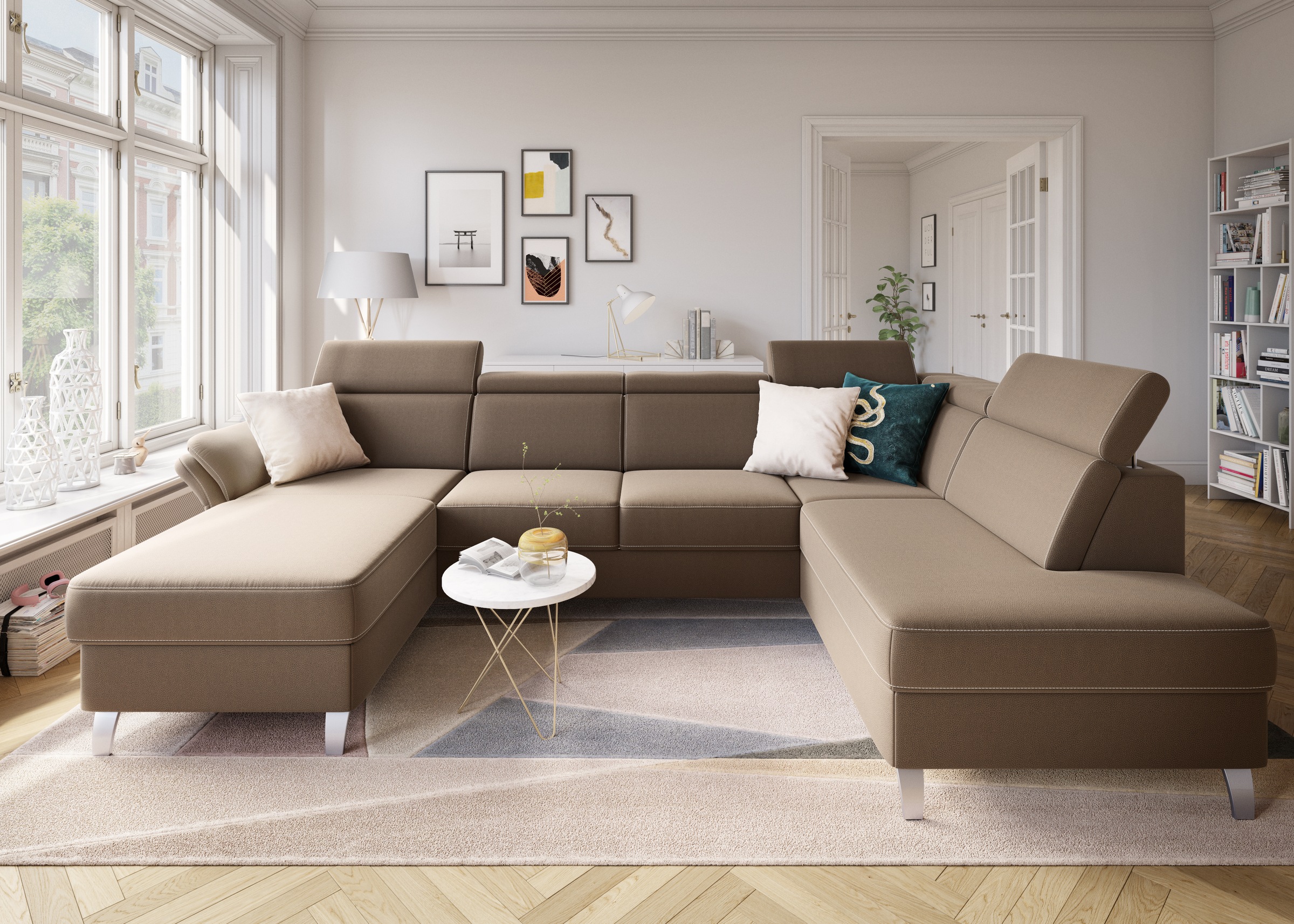 sit&more "Vincenzo U-Form" inklusive Kopfteilverstellung, wahlweise mit Bet günstig online kaufen