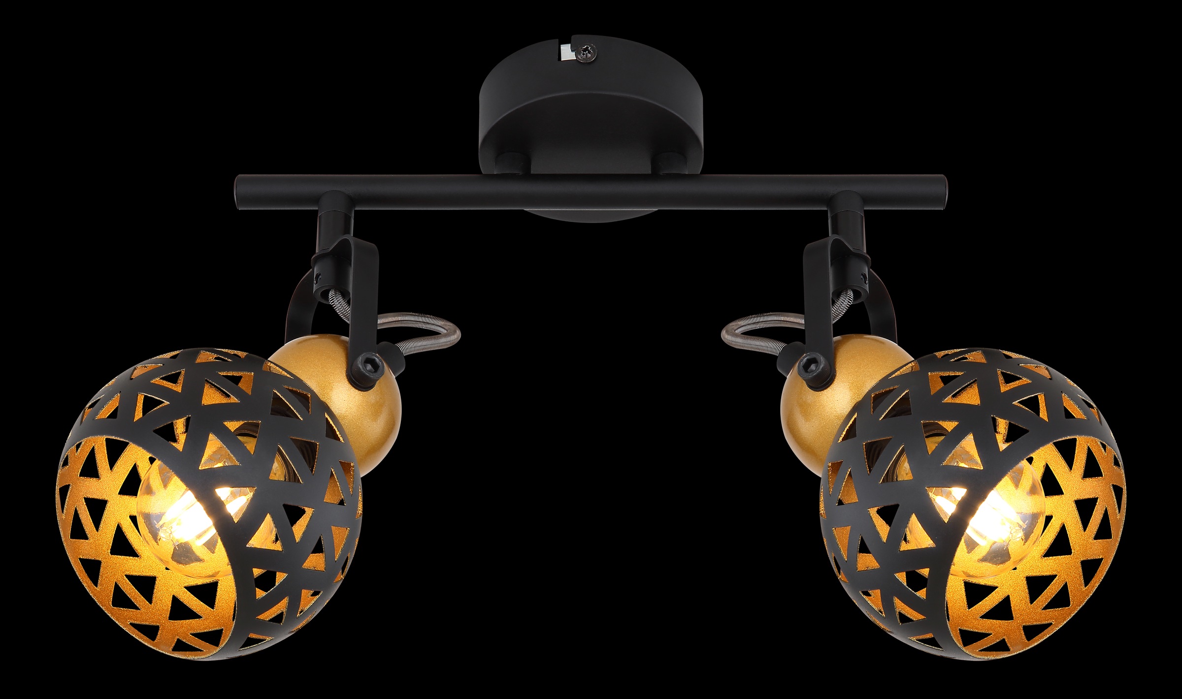 GLOBO LIGHTING Deckenspot »SARRA« E14 1 Stk. Schwarzer Strahler mit Golddekor und Lebensblume-Muster