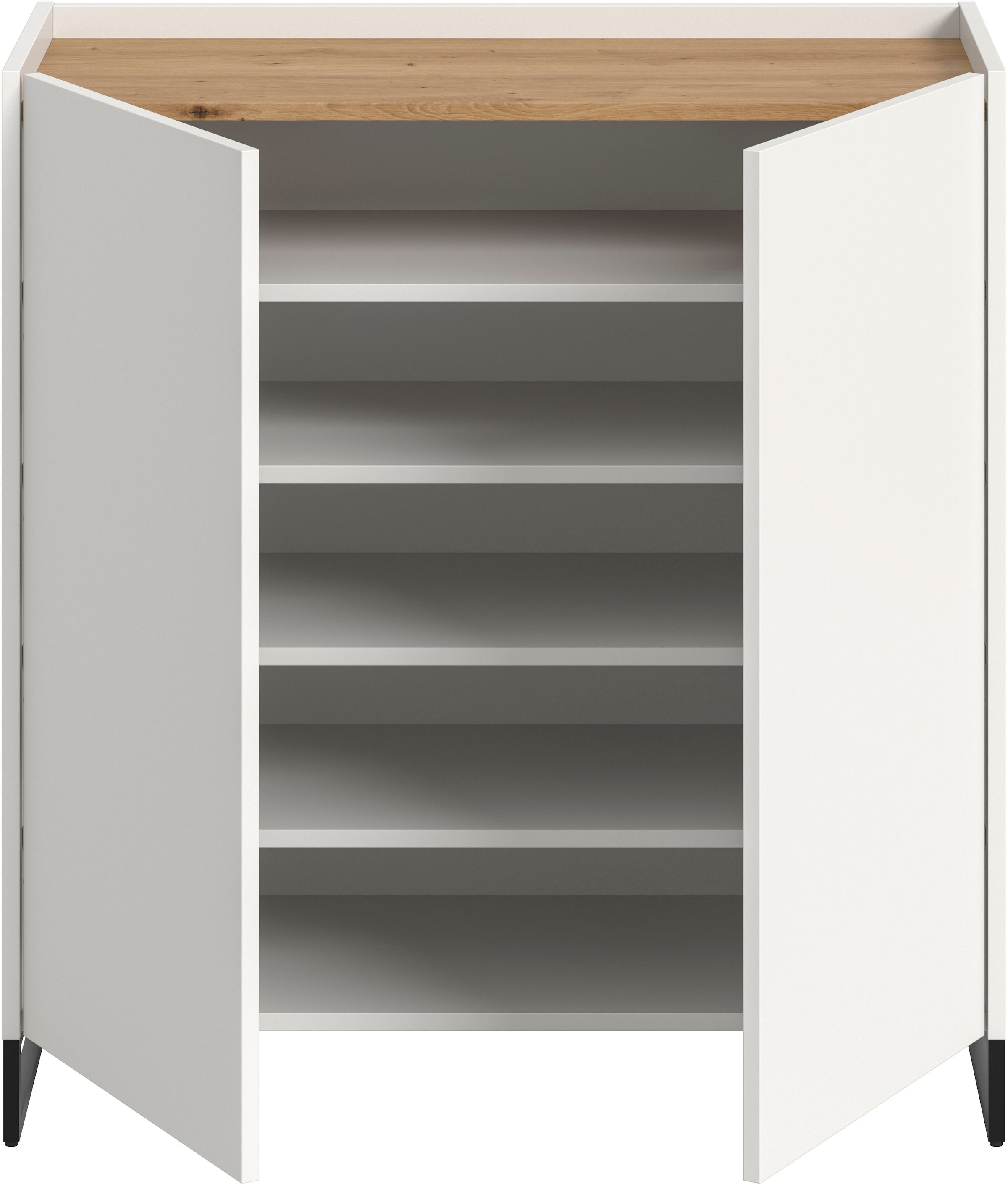 INOSIGN Schuhschrank »EVRID, Breite 90cm, 2 Türen, 5 Einlegeböden, inkl. Metall-Kufenfüße« individuell mit anderen Artikel der Serie EVRID erweiterbar, 1 Stk. tlg. Schuhkommode, Kommode, Sideboard, Garderobenschrank, Flurkommode