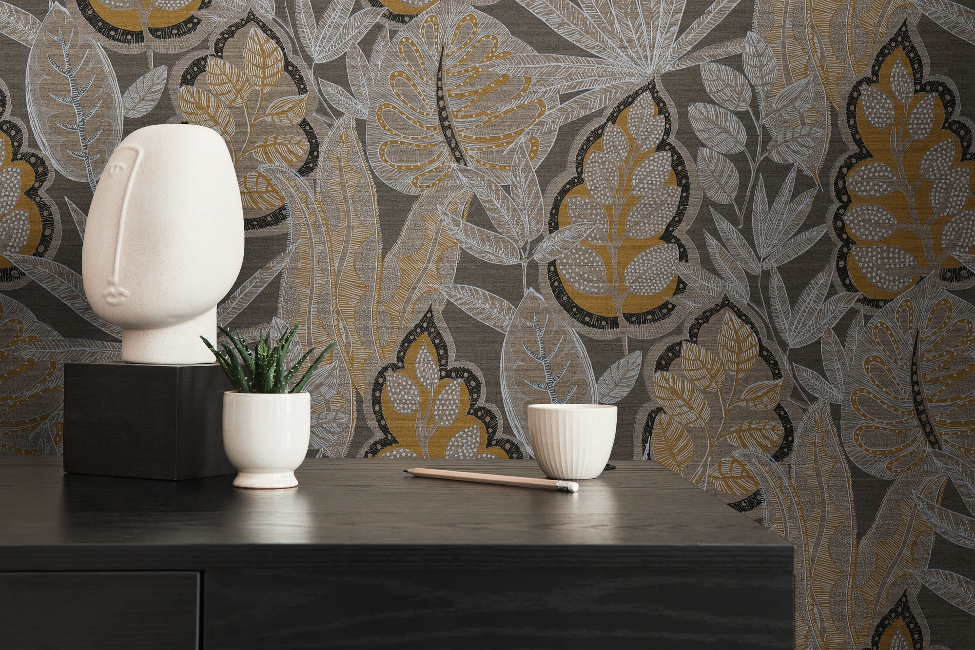 living walls Vliestapete »Famous Garden Blätter-Tapete Mustertapete Pflanzen Blattmotiv«, matt, Vliestapete floral für Schlafzimmer Küche Wohnzimmer Blätter Design