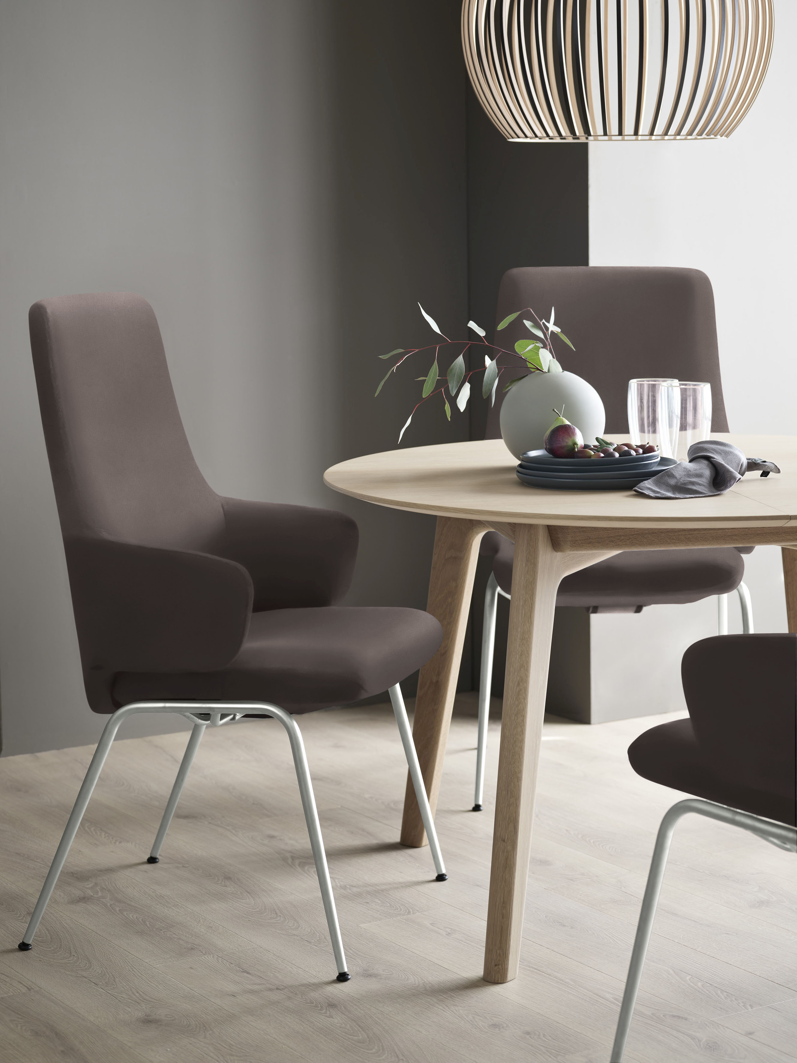 Stressless Polsterstuhl "Laurel" () High Back mit Armlehne, Größe L, mit Beinen aus Stahl in Chrom