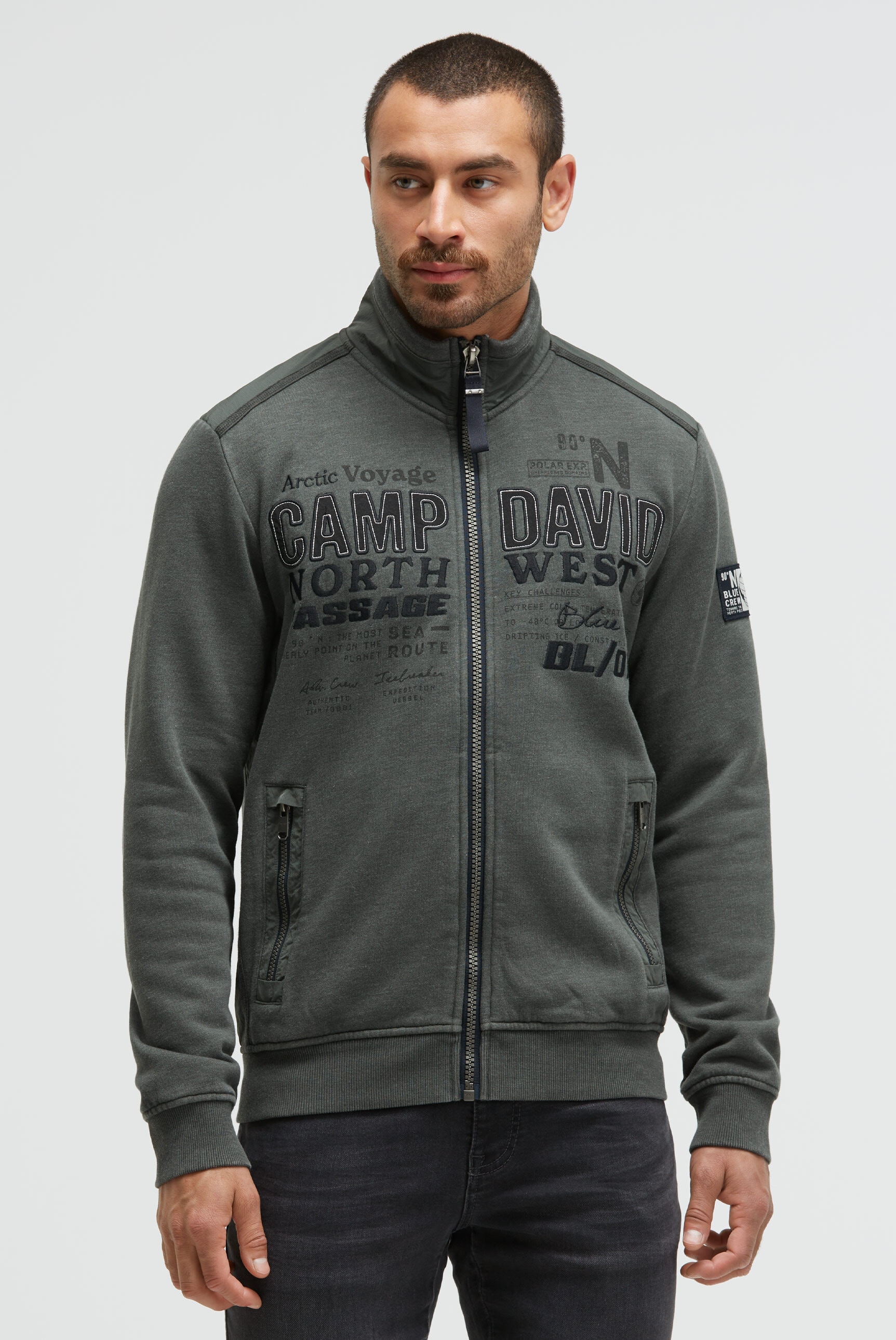 CAMP DAVID Sweatjacke, mit Reißverschlusstaschen günstig online kaufen