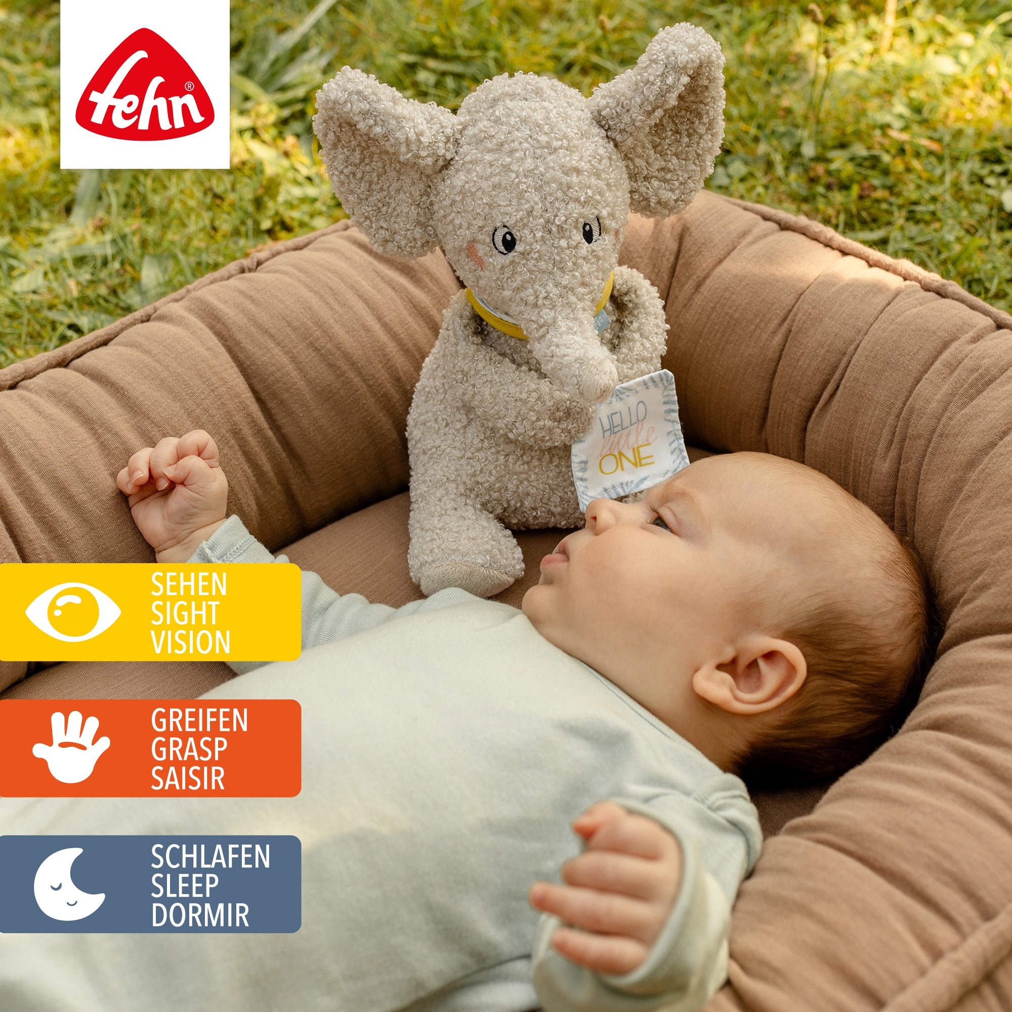 Fehn Kuscheltier »FredErik,  Elefant Hello«