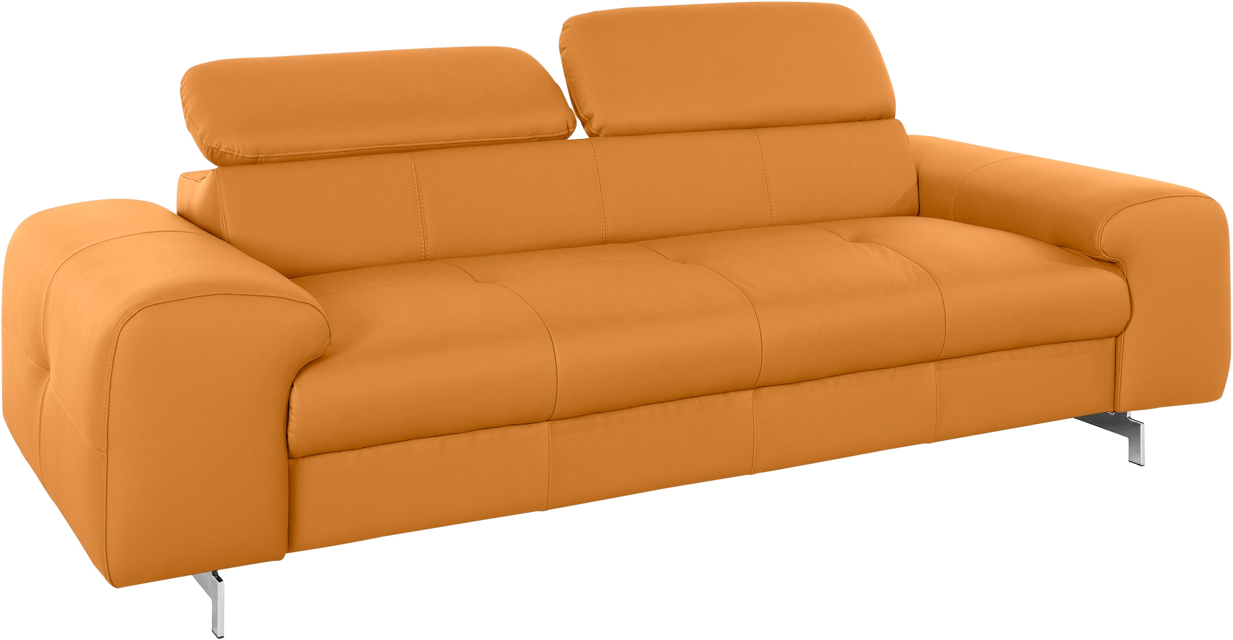 COTTA 3-Sitzer »Chef«, Big-Sofa mit Kopfteilverstellung, edle Metallkufen