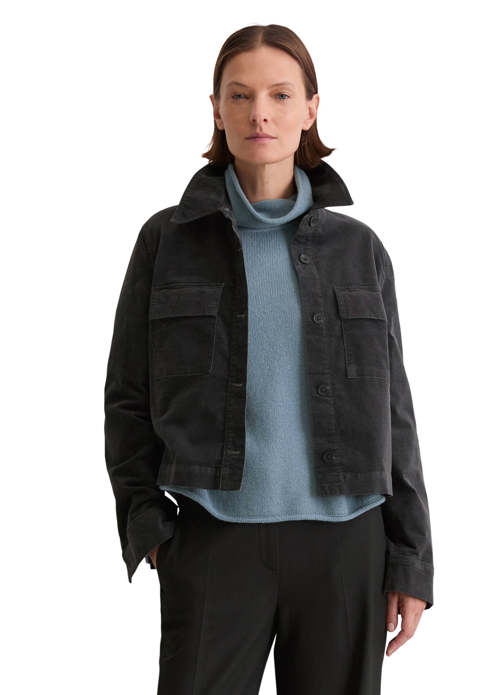 Marc OPolo Kurzjacke "aus Organic-Cotton-Viskose-Stretch" ohne Kapuze günstig online kaufen