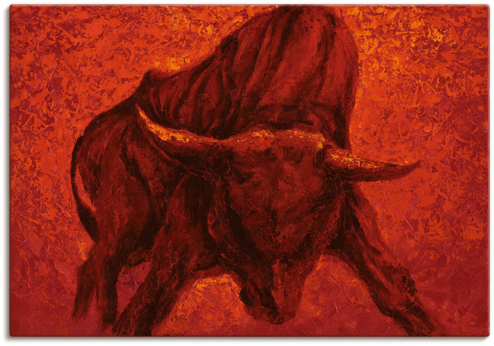 Artland Wandbild "Katalanischer Stier" Wildtiere 1 Stk. tlg. als Alubild, O günstig online kaufen