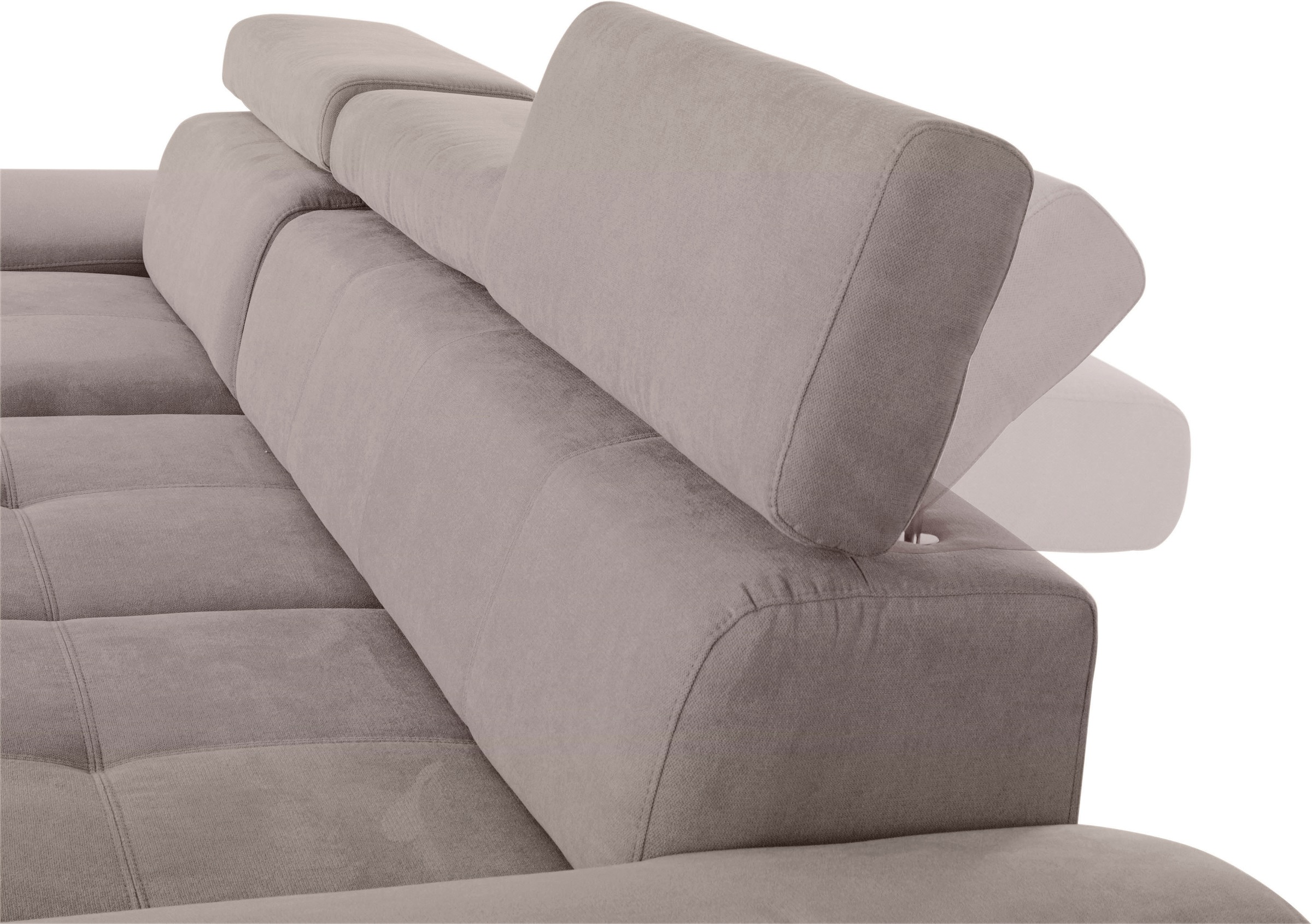 exxpo - sofa fashion Ecksofa »Enya, aufwendige Detailverarbeitung, hoher Sitzkomfort, bequem, L-Form«, inkl. Kopfteilverstellung, wahlweise mit Bettfunktion und Bettkasten