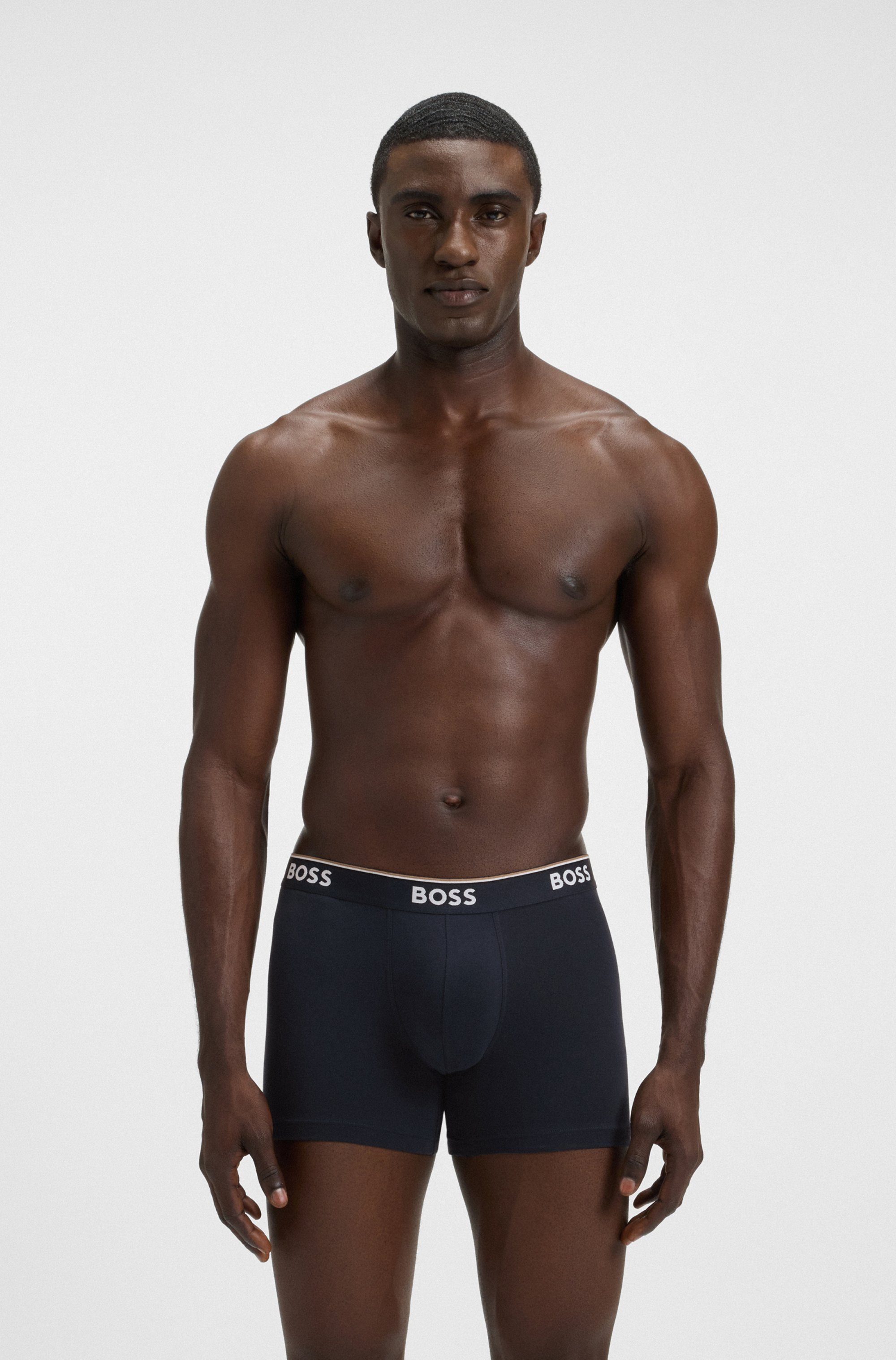 BOSS Langer Boxer »Brief 3 PACK«, mit farblich passendem Webbund