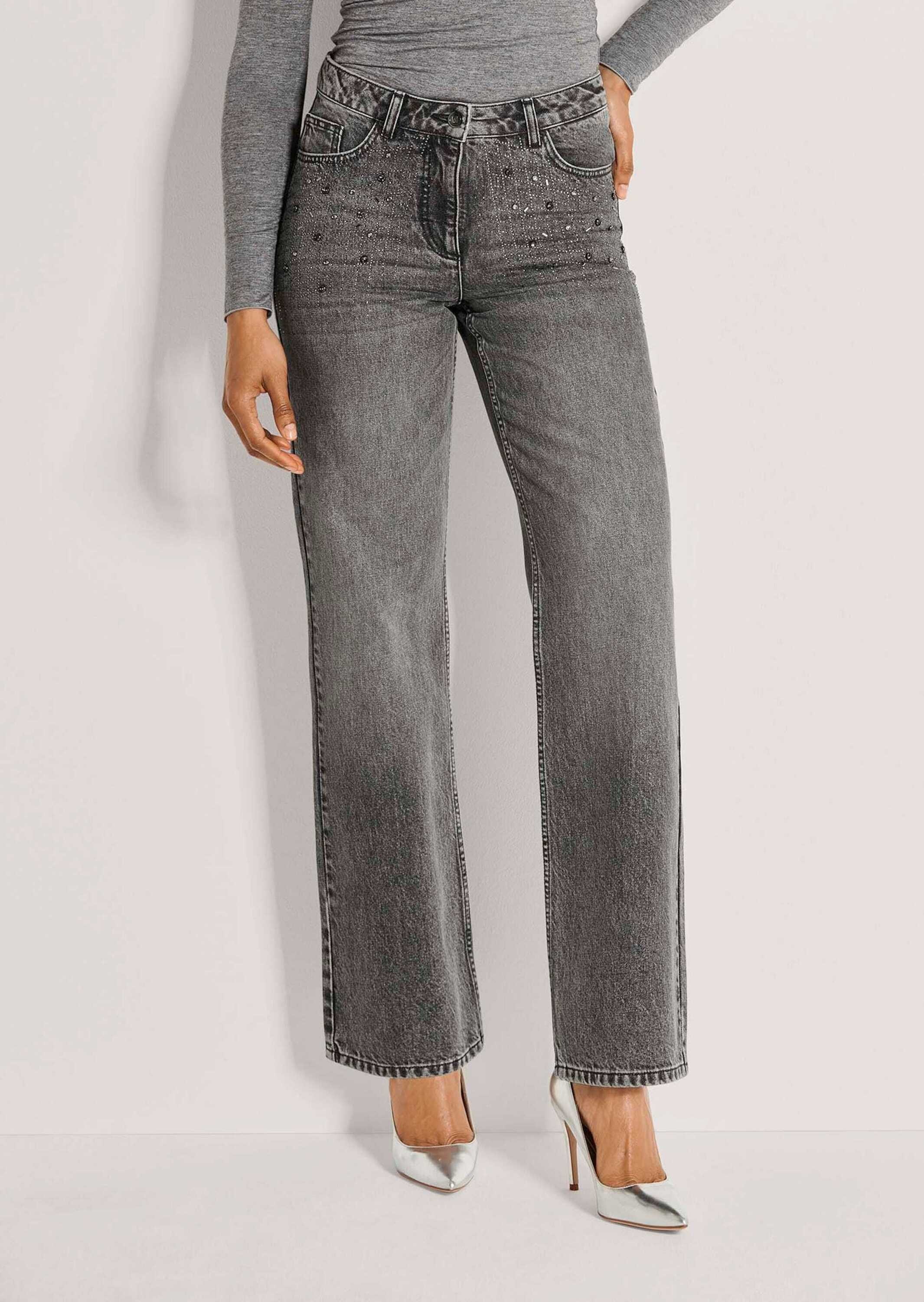 MADELEINE Regular-fit-Jeans »Hose Gerade Jeans mit Strass-Elementen«