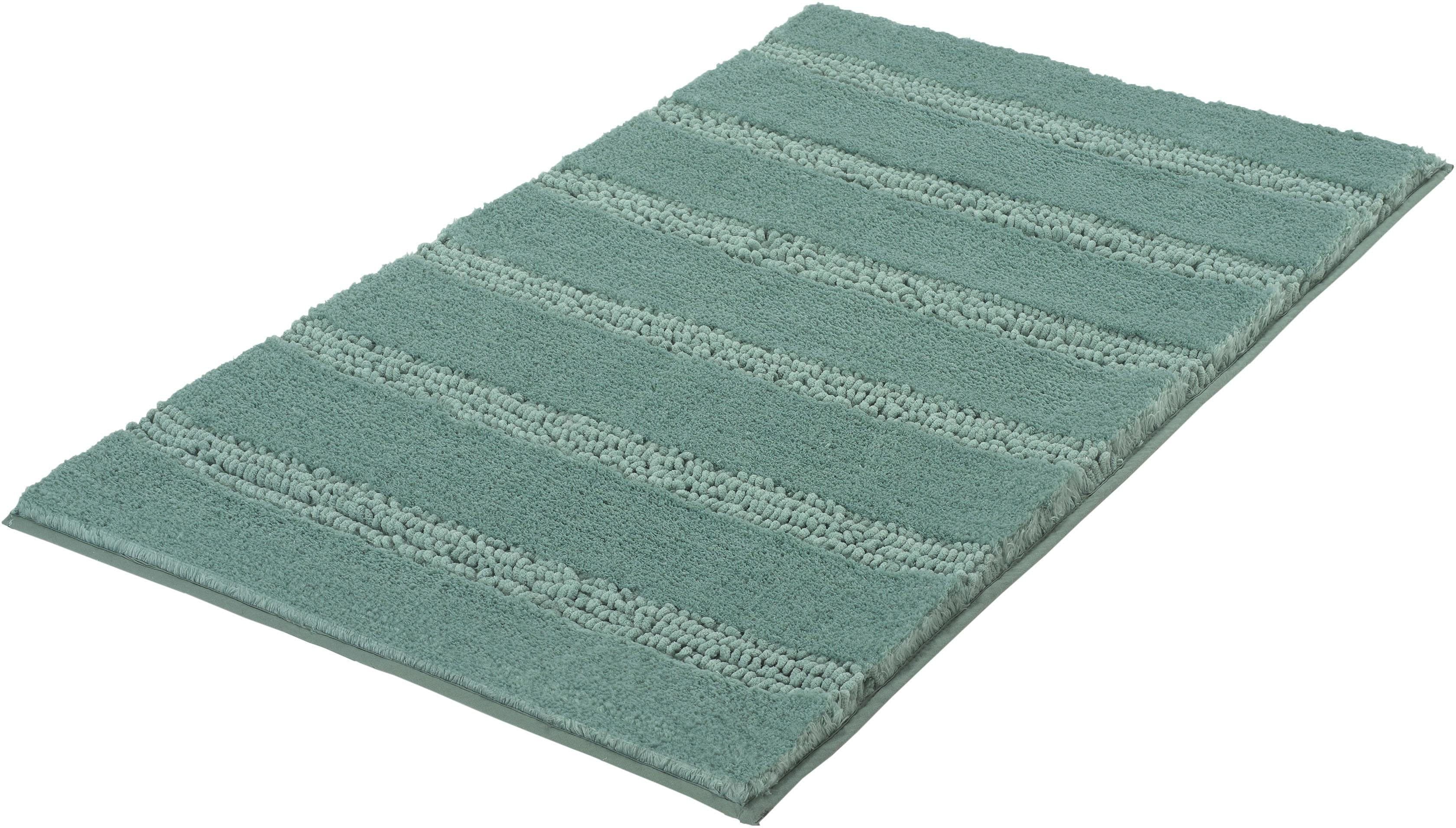 Kleine Wolke Badematte "Monrovia, Badvorleger, Badezimmer Teppich" Höhe 23 mm rutschhemmend beschichtet fußbodenheizungsgeeignet Badteppich, Uni Farben, gestreift, aus Mikrofaser, waschbar
