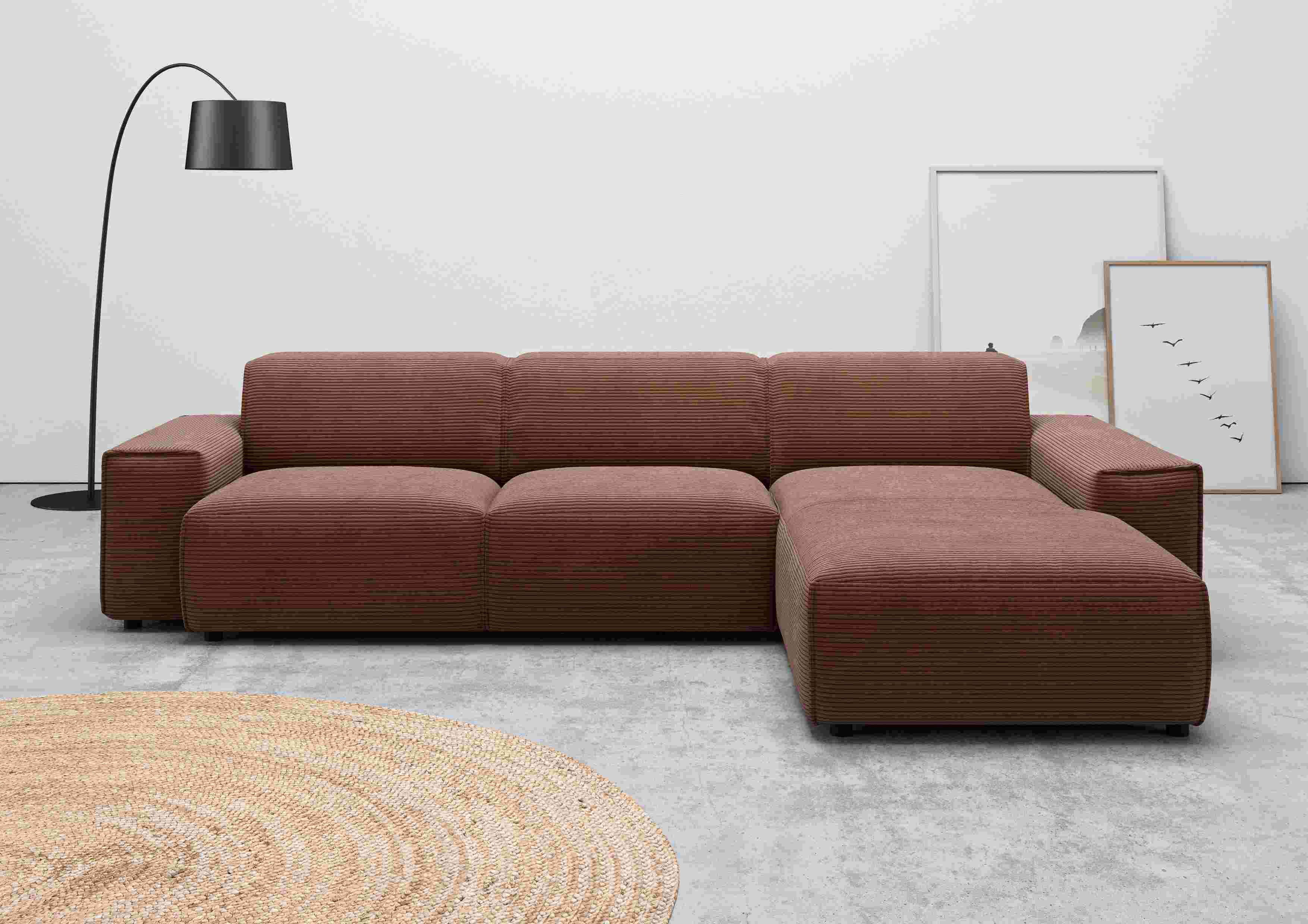 Home affaire Ecksofa "Glimminge auch in Breitcord, Feincord, Bouclé + Easy care-Bezug" L-Form, Breite 294, Zierkissen