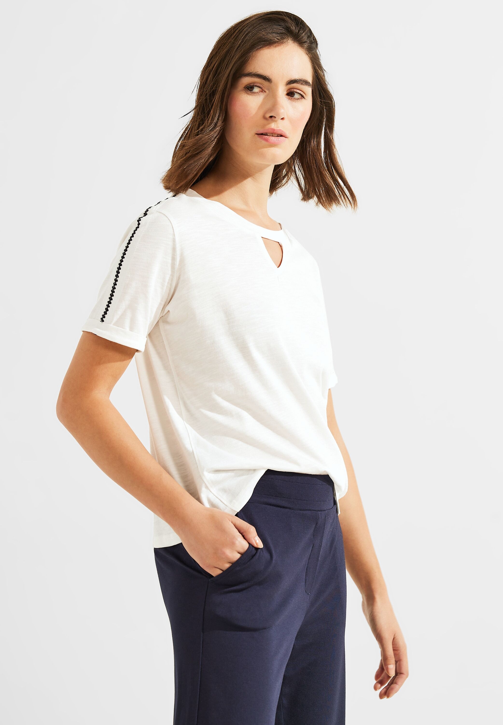 Cecil T-Shirt, softem aus Materialmix | bestellen für BAUR