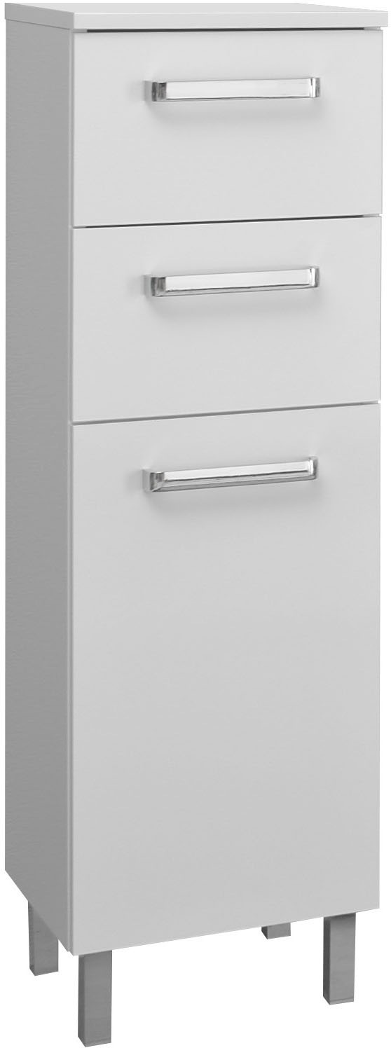 Saphir Badmöbel-Set »Quickset 5-teilig, Waschbeckenunterschrank mit LED-Spiegelschrank«, (Komplett-Set, 5 St.), mit Hochschrank, Unterschrank, Hängeschrank, 9 Türen, inkl. Türdämpfer