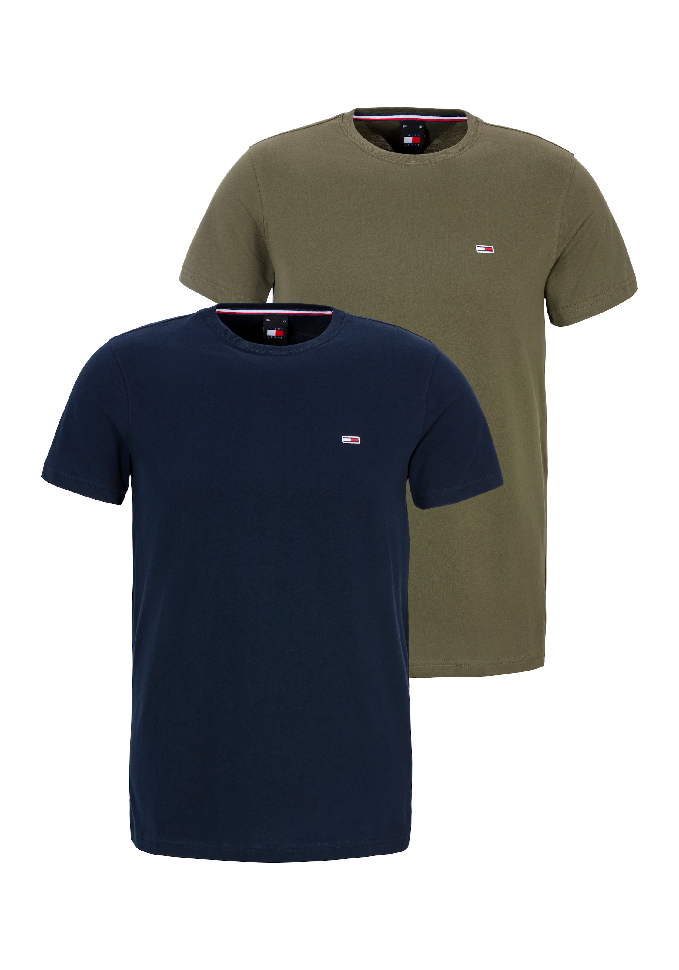 T-Shirt »TJM XSLIM 2PACK JERSEY TEE EXT«, Markenstickerei