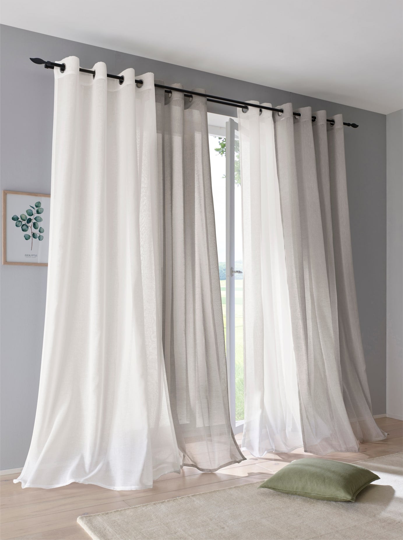 Gardine HEINE HOME, B:135cm H:225cm, weiß, Polyester, Gardinen