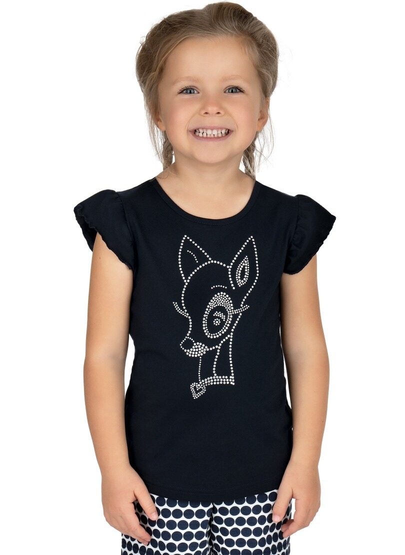 Trigema T-Shirt »TRIGEMA T-Shirt mit glitzerndem Bambi-Motiv«, (1 tlg.)