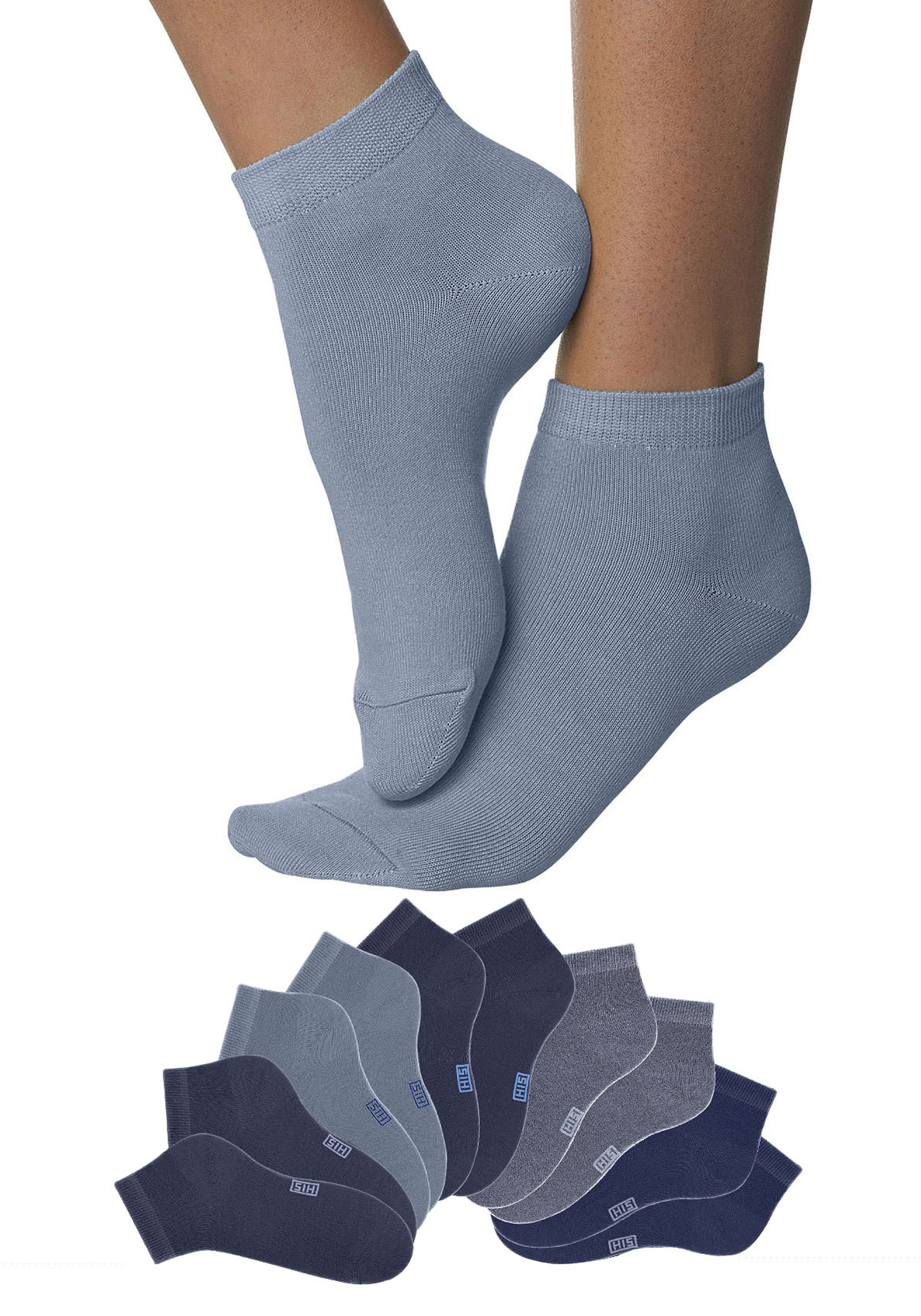 H.I.S Kurzsocken, (Set, 10 Paar), mit verstärkter Ferse und Spitze