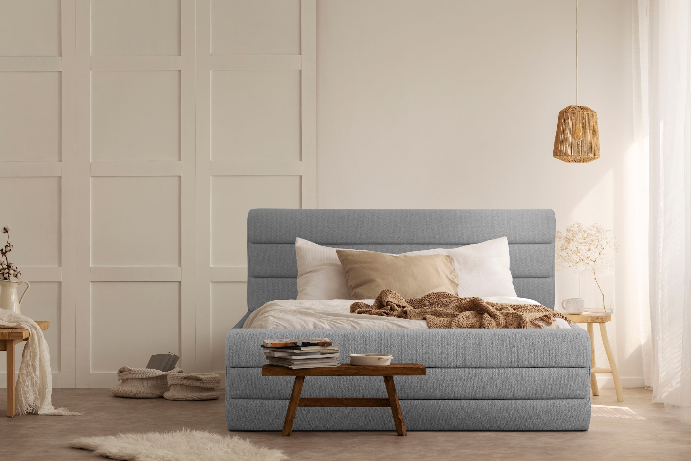 Home affaire Polsterbett "Merrit" Quernaht im Kopf- und Fußteil, in 5 Breit günstig online kaufen