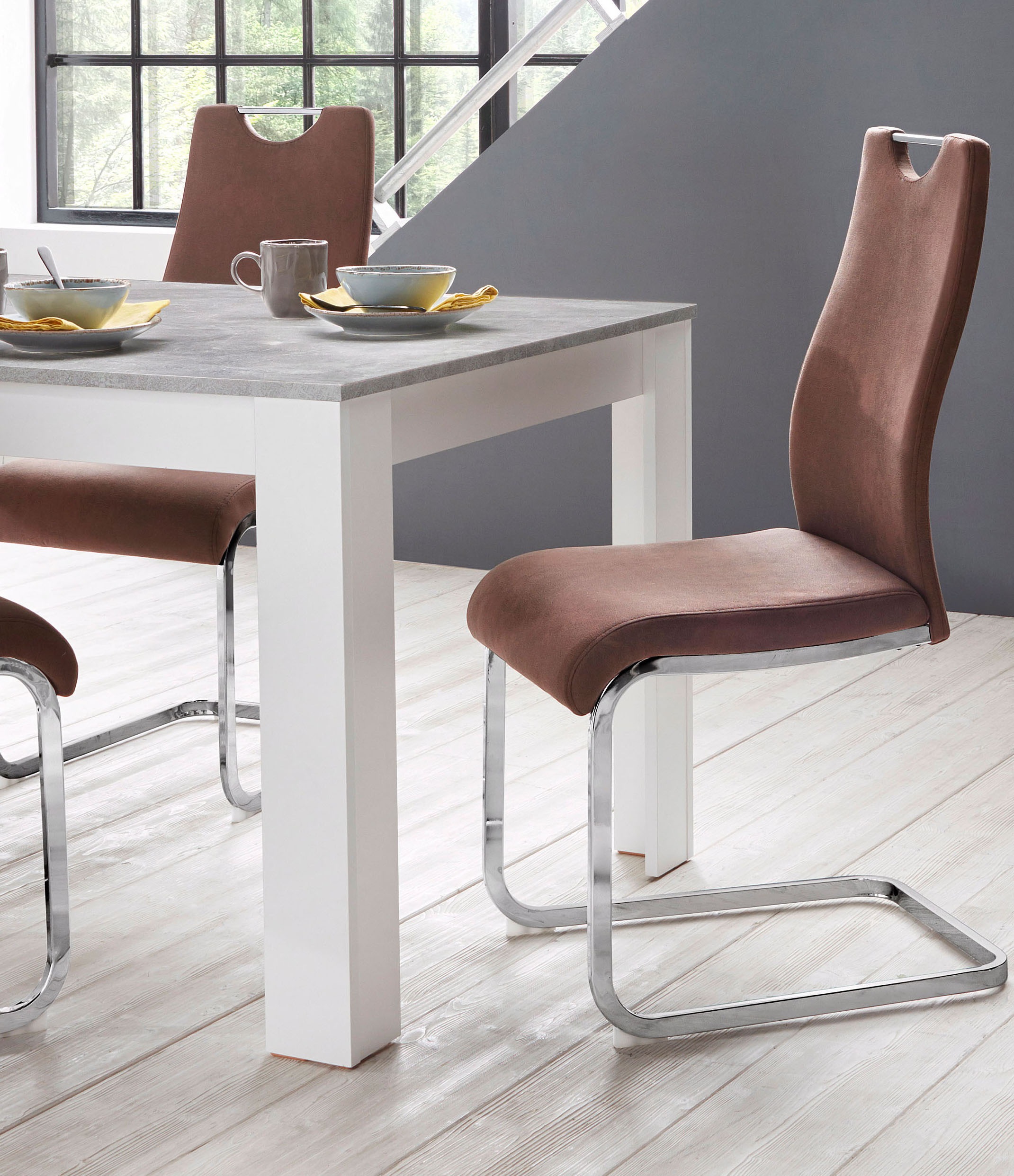 Home affaire Esszimmerstuhl "Milano" (Set) 4 Stk.Bezug in Microfaser oder C günstig online kaufen