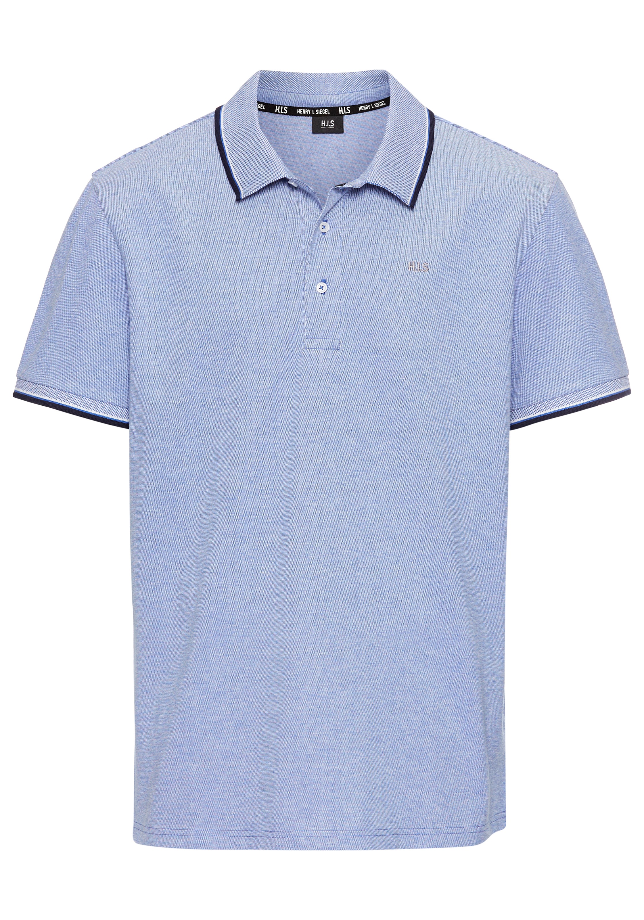 H.I.S Poloshirt, mit sportlichen Kontraststreifen & Logo-Stickerei