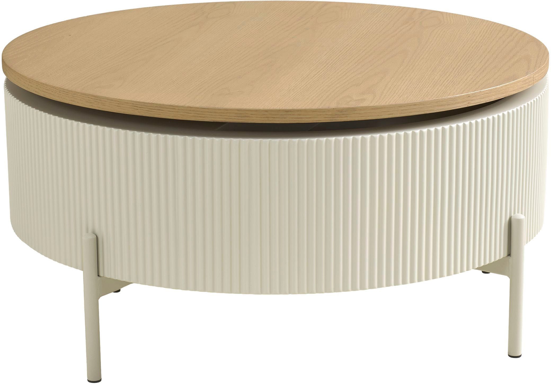 SCHÖNER WOHNEN-Kollektion Couchtisch »HEROY« 1 Stk. tlg. 80 cm, Tischplatte drehbar mit Stauraum