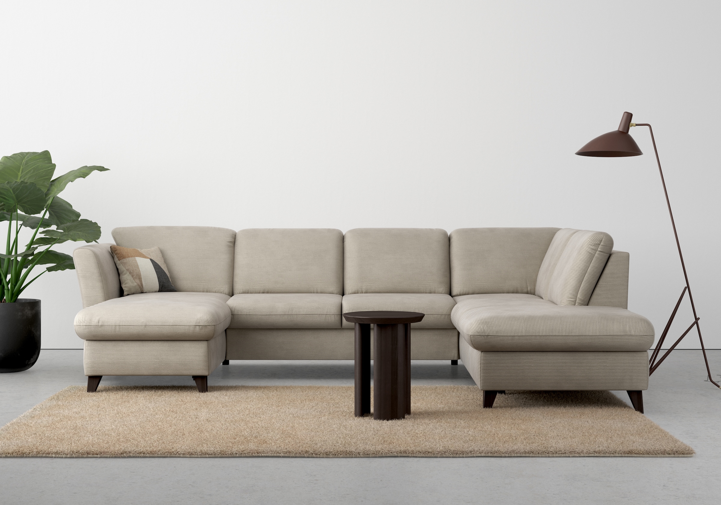 Home affaire Wohnlandschaft "Trelleborg U-Form" wahlweise mit Bettfunktion günstig online kaufen