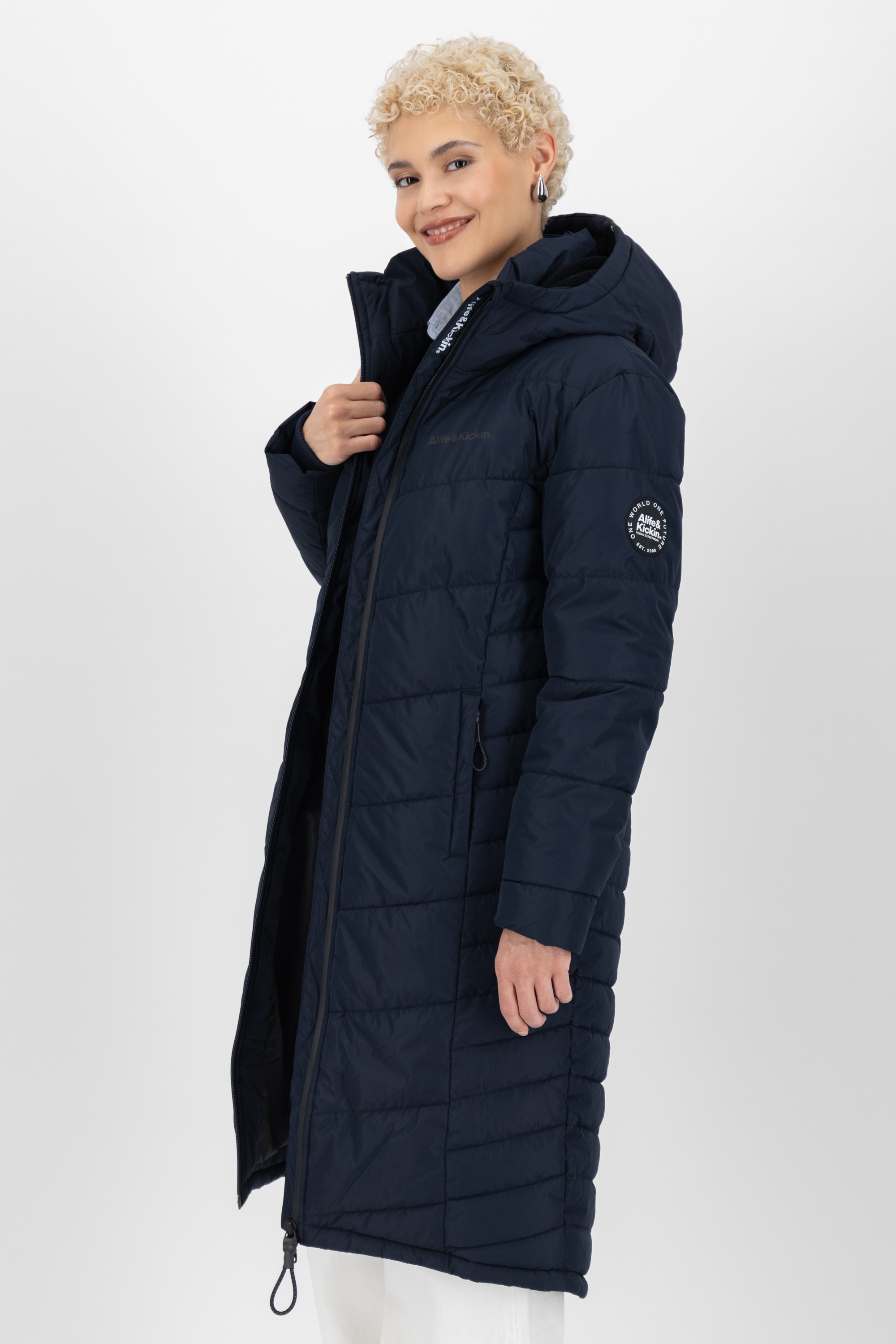 Thumbnail - Alife & Kickin Winterjacke "Damen VedaAK A Parka", Leichter gefütterter Mantel mit weichem Teddyfell Innenfutter