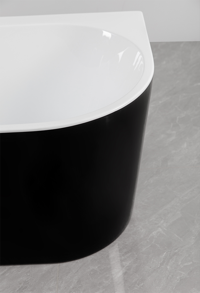 Sanotechnik Badewanne »Jamaica« Höhe 58 cm mit Ablaufstöpsel | verstellbare Füße | Überlauf 170x75x58cm schwarz glänzend, Acryl Badewanne rechts