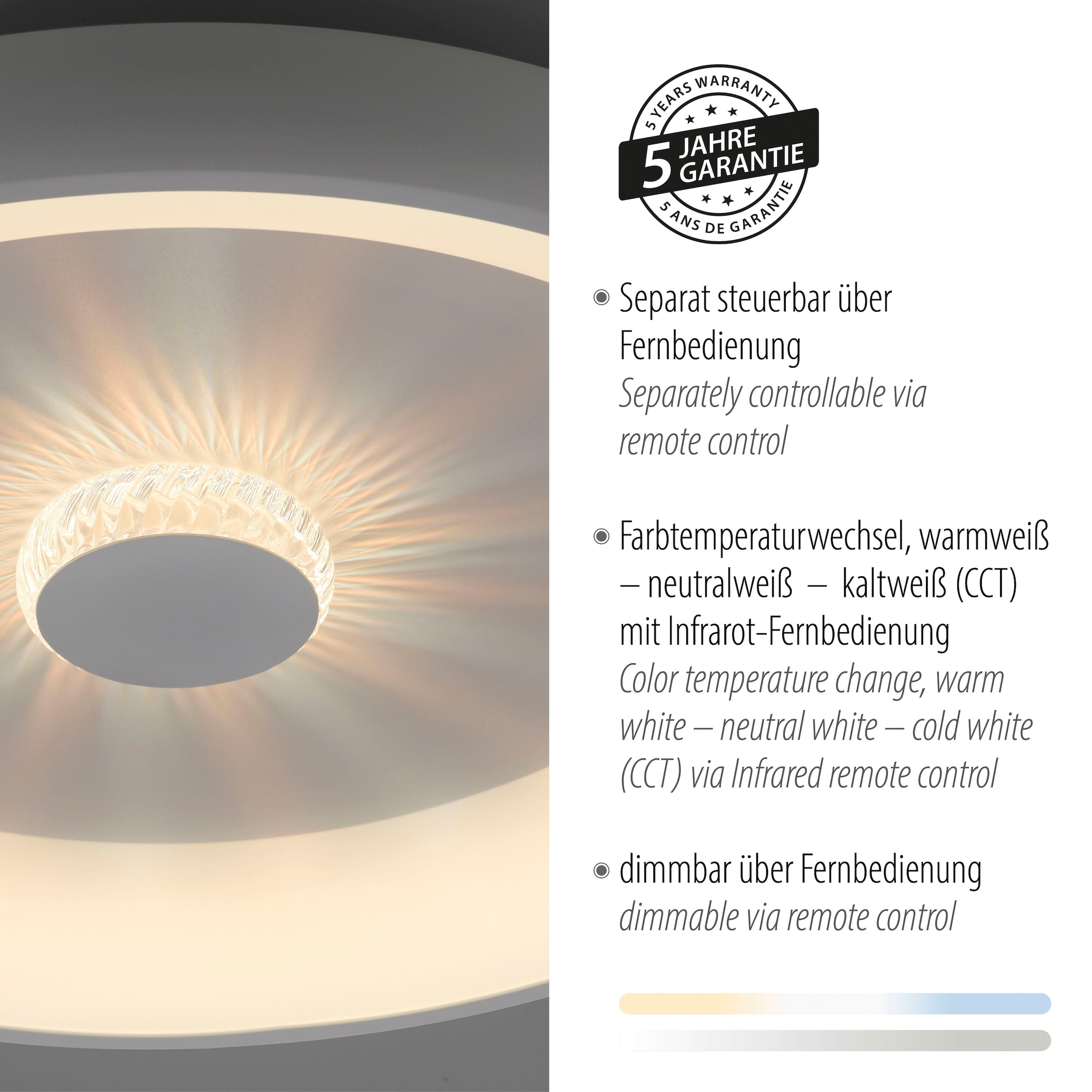JUST LIGHT Deckenleuchte »VERTIGO«, 1 flammig, Leuchtmittel LED-Board | LED fest integriert