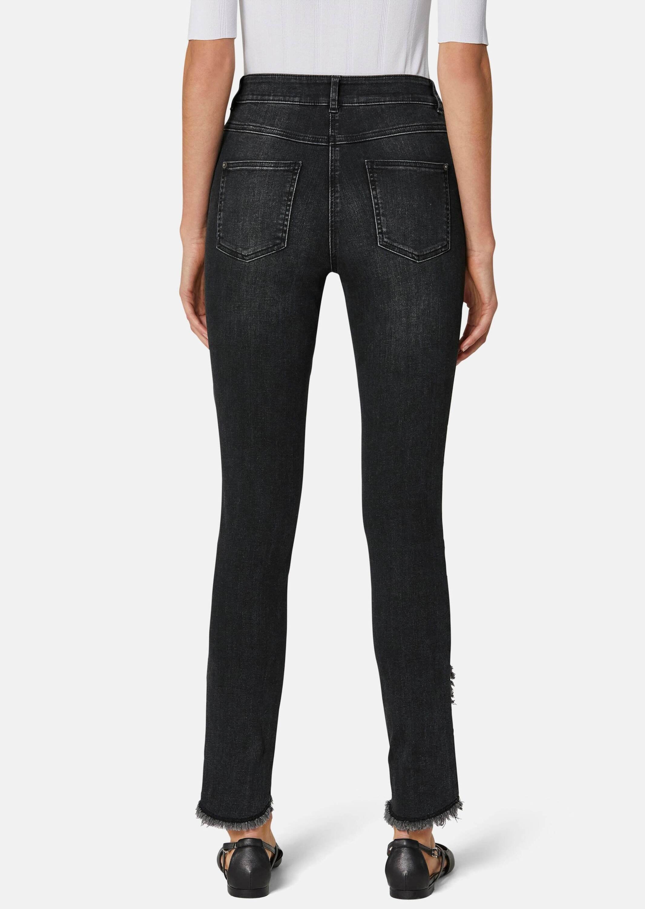 MADELEINE Regular-fit-Jeans »Jeans Verkürzte 5-Pocket-Hose mit Fransen« abgeschrägter Fransensaum