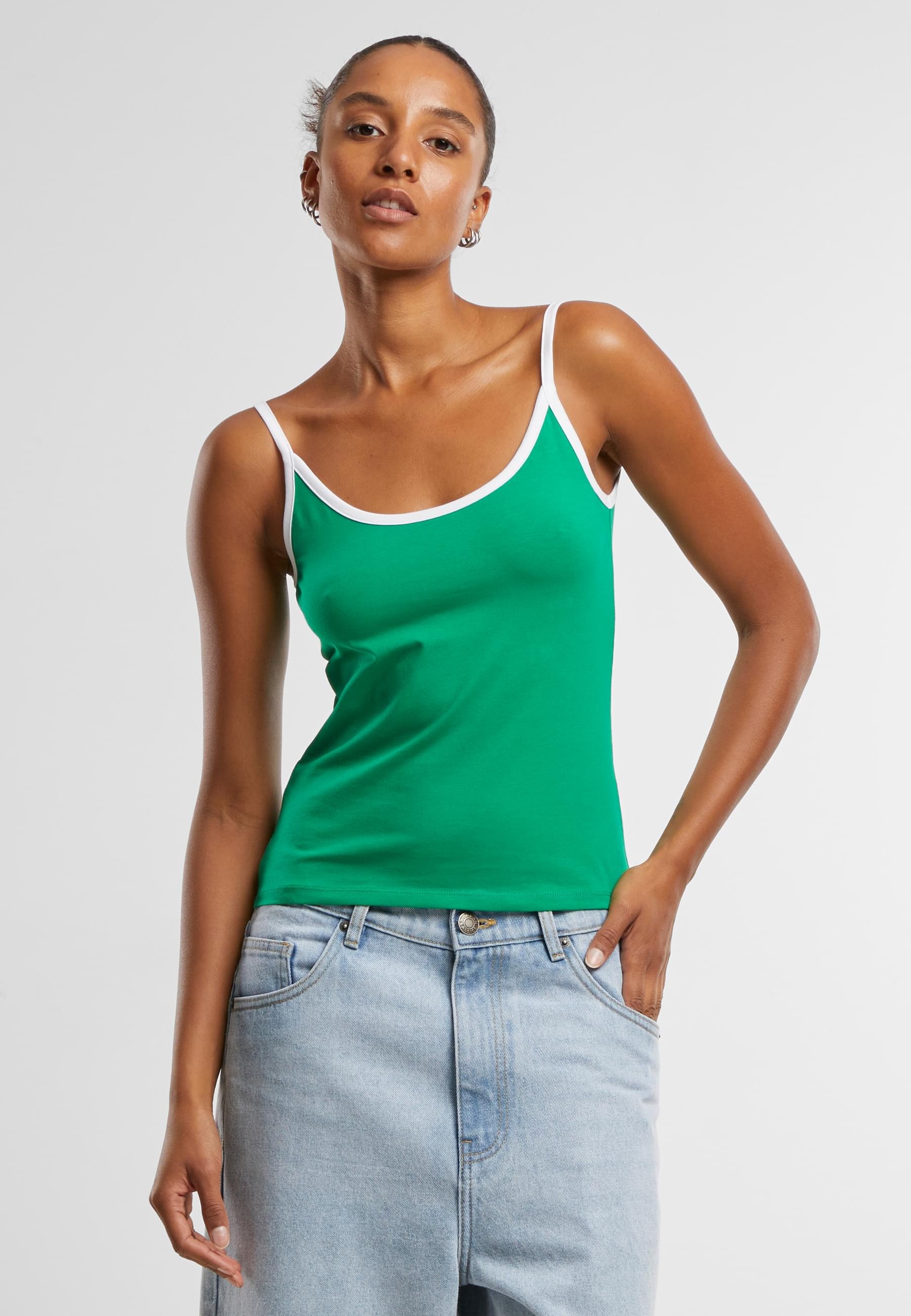 URBAN CLASSICS Muskelshirt »Urban Classics Ladies Contrast Basic Top 2-Pack«, (1 tlg.)