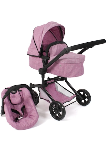 Kombi-Puppenwagen »Linus, Jeans Pink«, (Set)