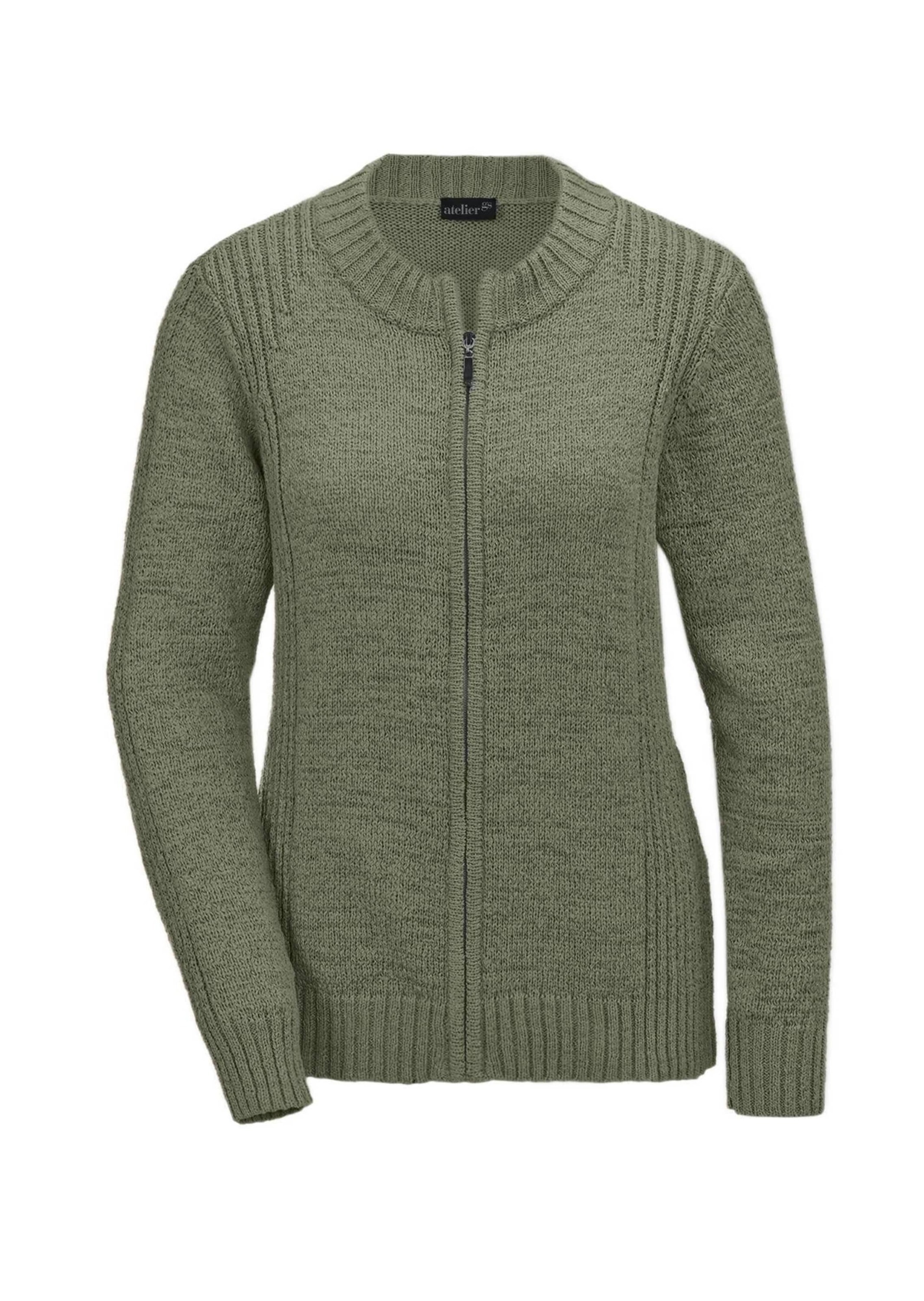 GOLDNER Strickjacke "Strickjacke aus Bändchengarn in schöner Melange-Optik" Mit schönen, gerippten Details